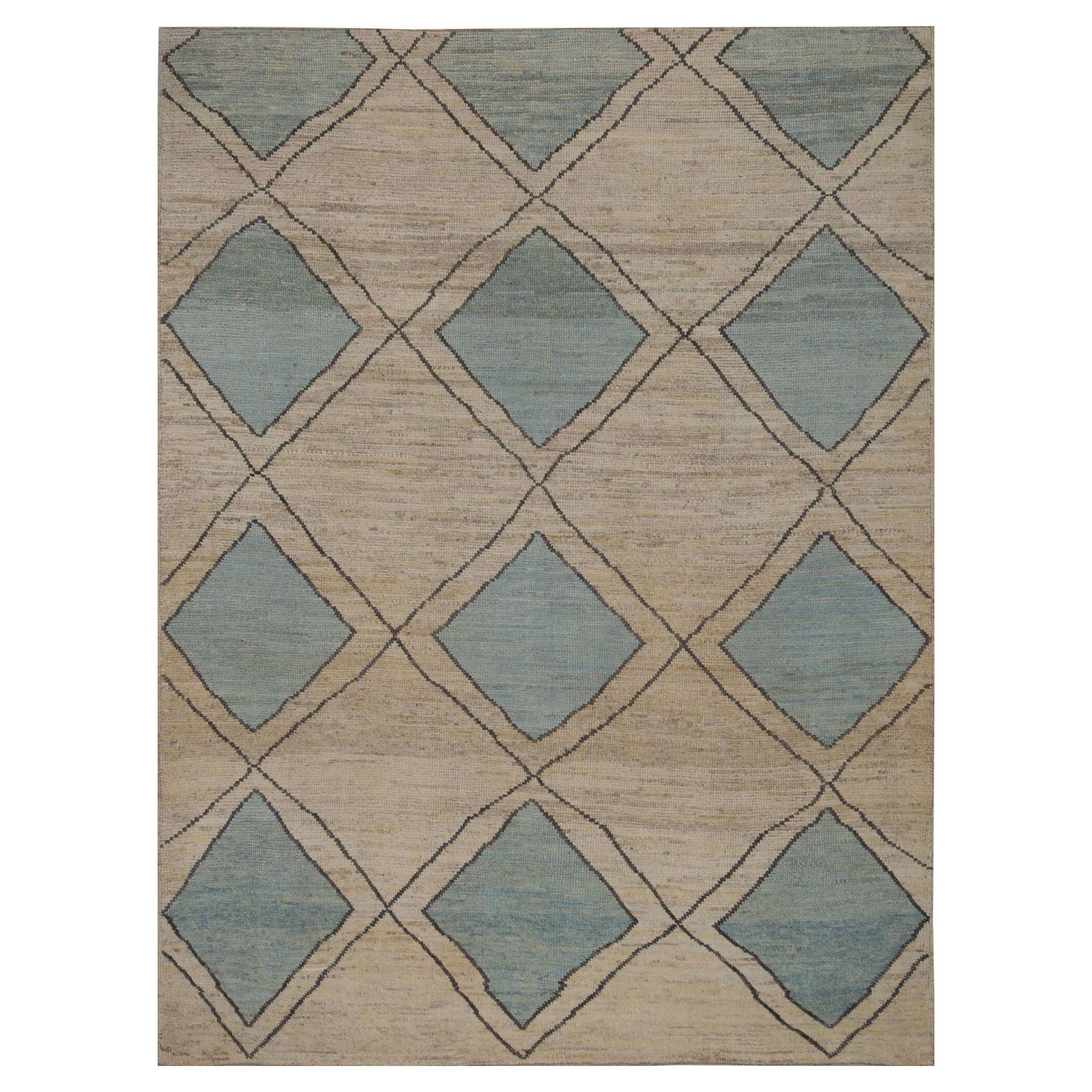 Tappeti Afghanistan Oushak - Disegno in lana blu avorio - 96035