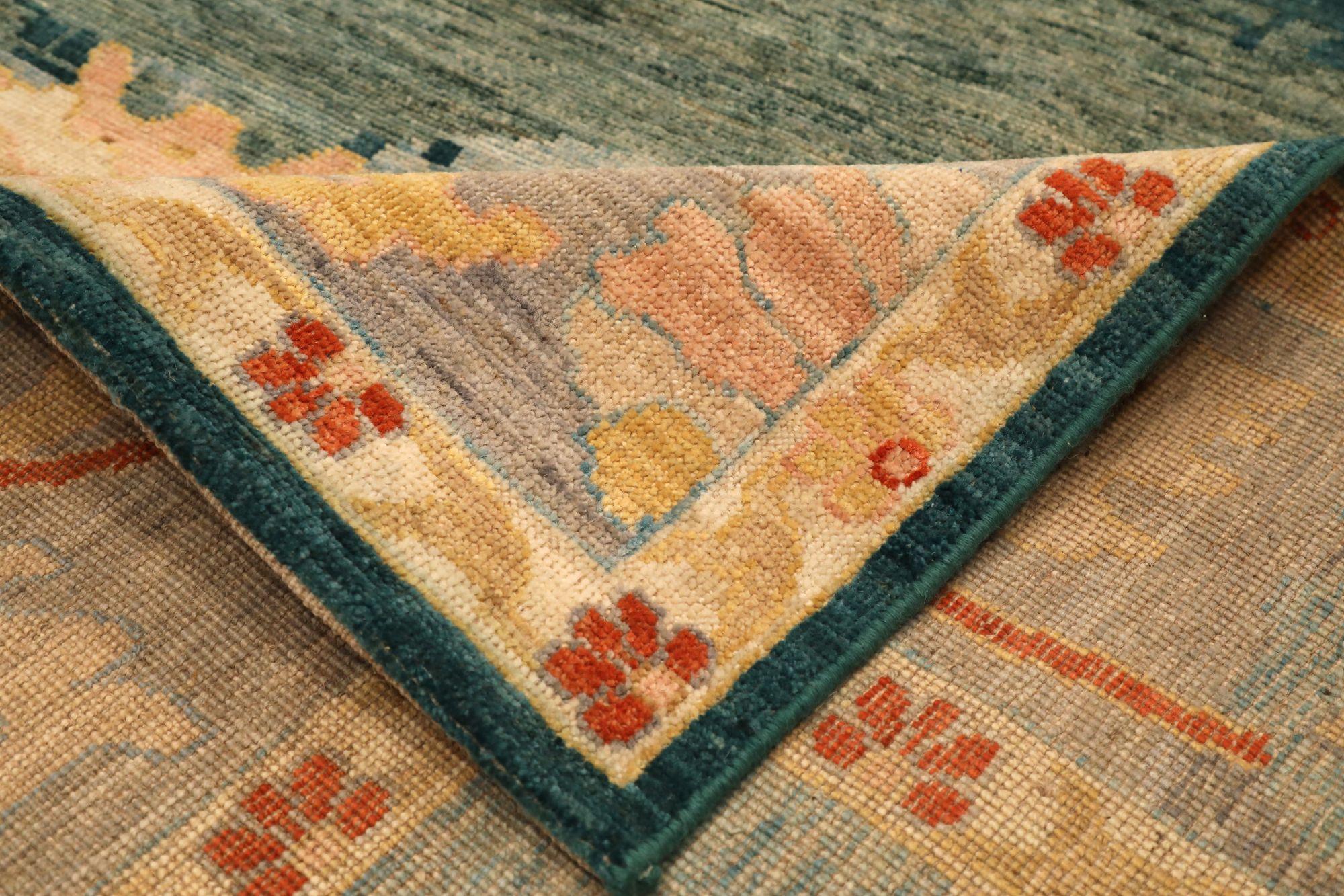 Afghano Tappeti Afghanistan Oushak - Lana Blu Avorio Blu Navy - 93800 in vendita