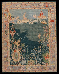 Tappeti Afghanistan Oushak - Lana Blu Avorio Blu Navy - 93800