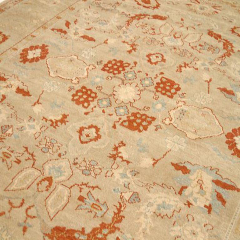 Afghanistan Oushak-Teppiche - Wolle Blau Elfenbein Rot Design - 90005 (Stammeskunst) im Angebot