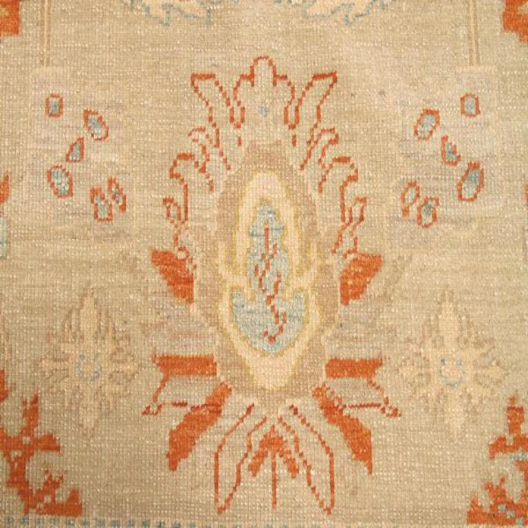 Afghanistan Oushak-Teppiche - Wolle Blau Elfenbein Rot Design - 90005 (Afghanisch) im Angebot