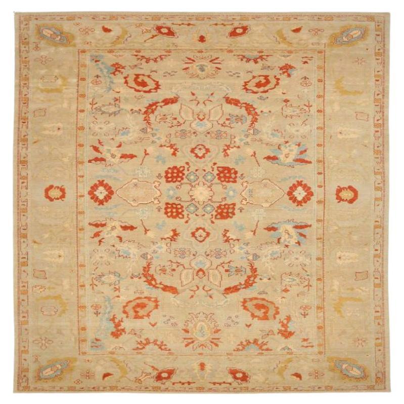 Afghanistan Oushak-Teppiche - Wolle Blau Elfenbein Rot Design - 90005