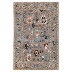 Tapis d'Afghanistan Oushak - Design en laine bleu orange - 94607