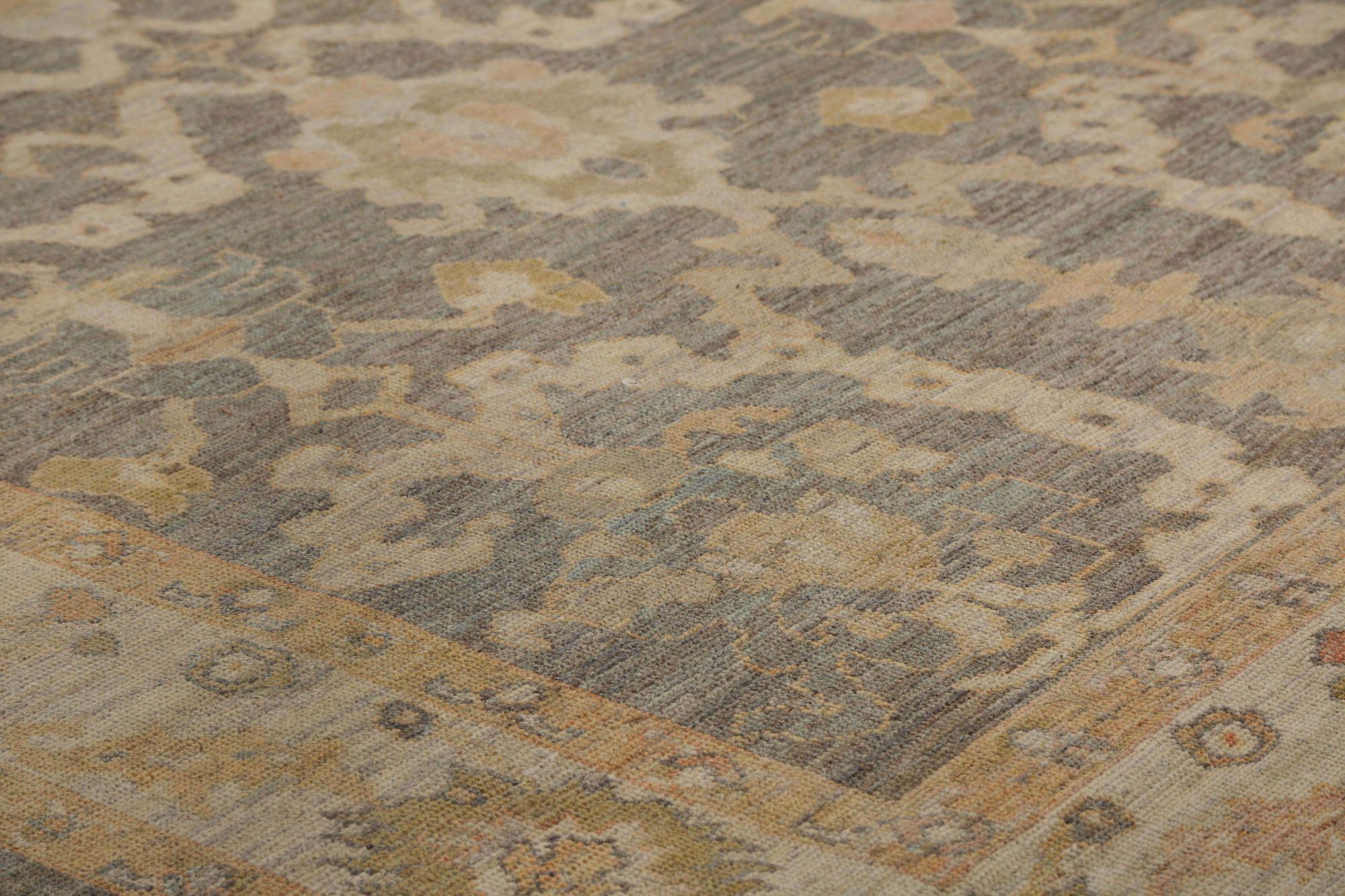 Alfombras de Afganistán Oushak - Lana Diseño Marrón - 95964 en Excelente estado para la venta en Dallas, TX
