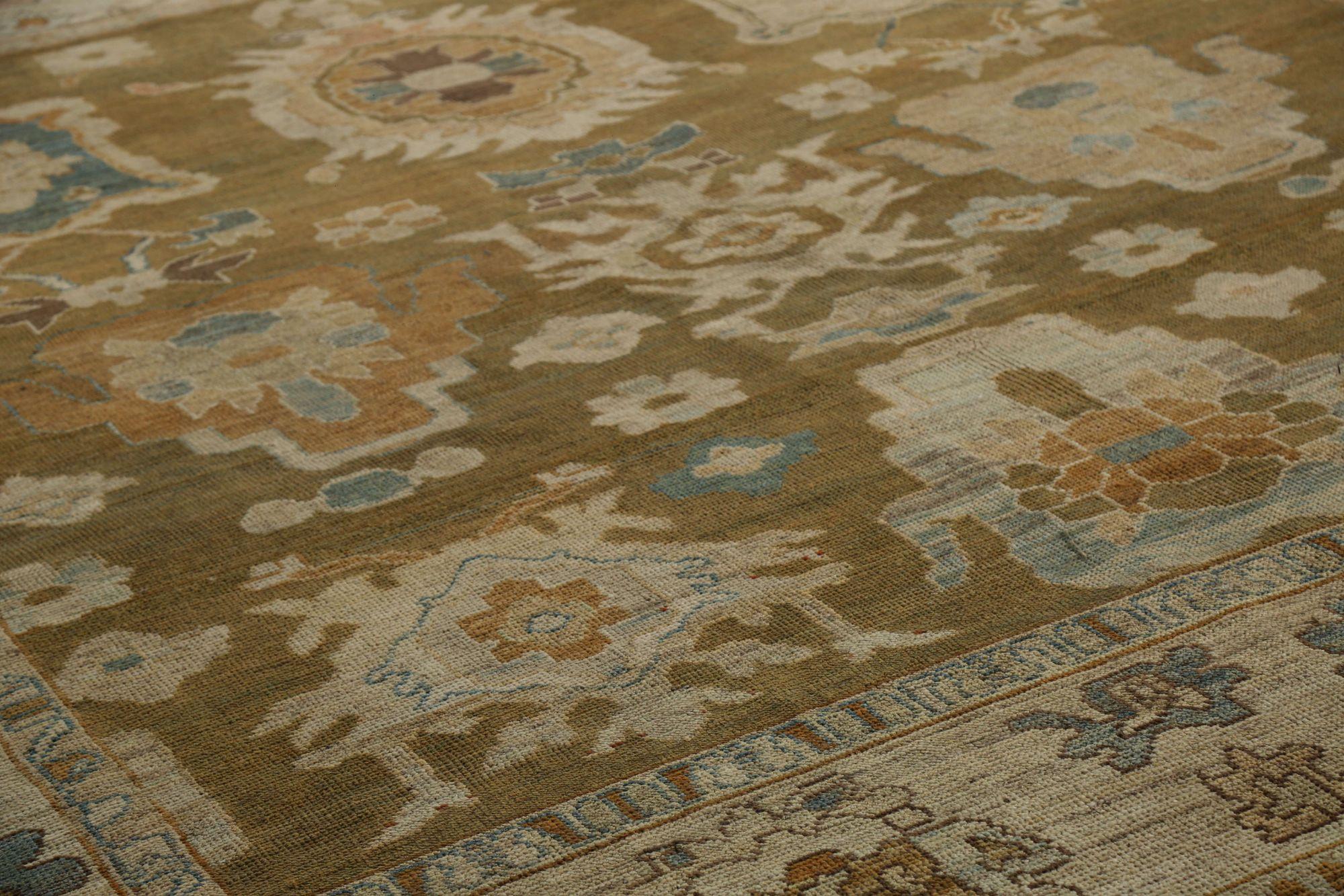 Afghanistan Oushak Area Rugs - Wolle Brown Design - 96162 (Stammeskunst) im Angebot