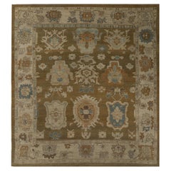Afghanistan Oushak Area Rugs - Wolle Brown Design - 96162