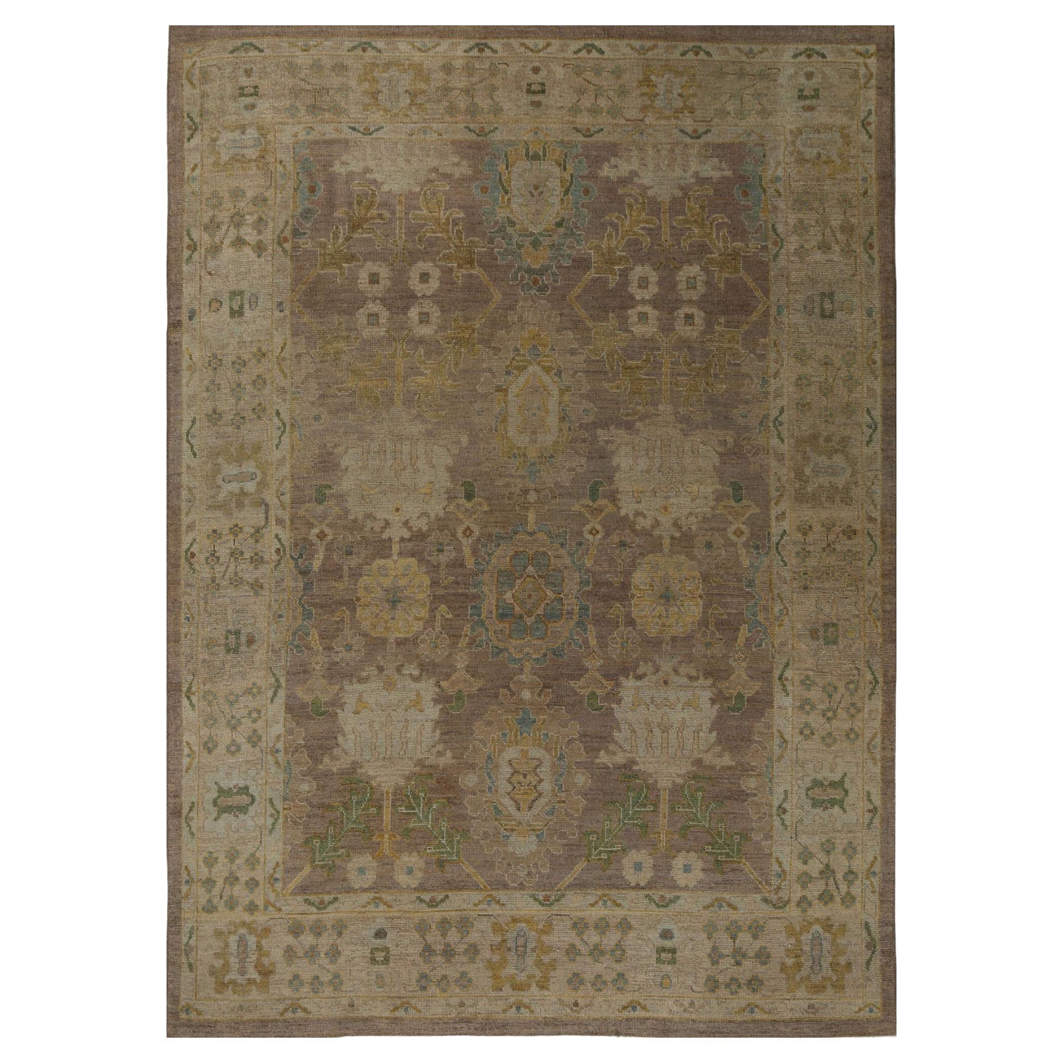 Afghanistan Oushak Area Rugs - Wolle Brown Design - 96163