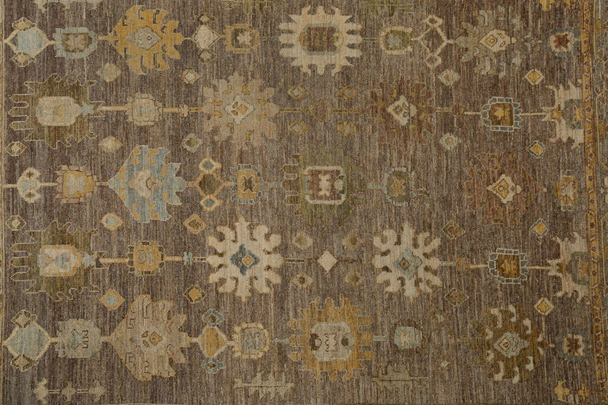 Tribale Tappeti Afghanistan Oushak - Design Marrone Lana - 96215 in vendita