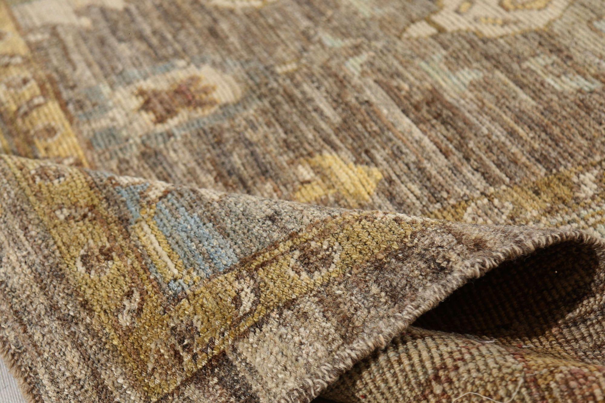 Afghano Tappeti Afghanistan Oushak - Design Marrone Lana - 96215 in vendita