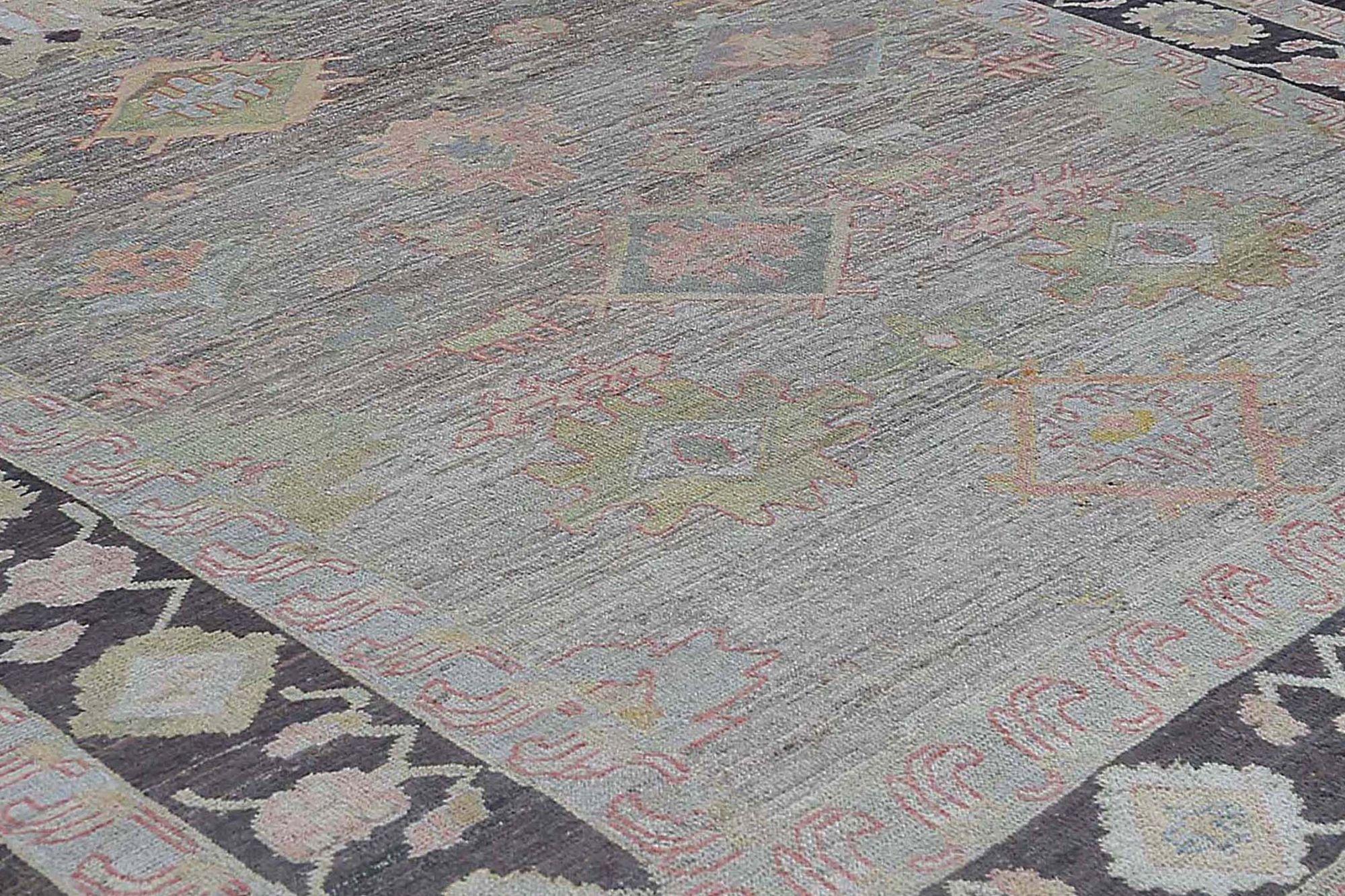 Tribal Afghanistan Oushak Area Rugs - Wool Brown Design - 97005 For Sale