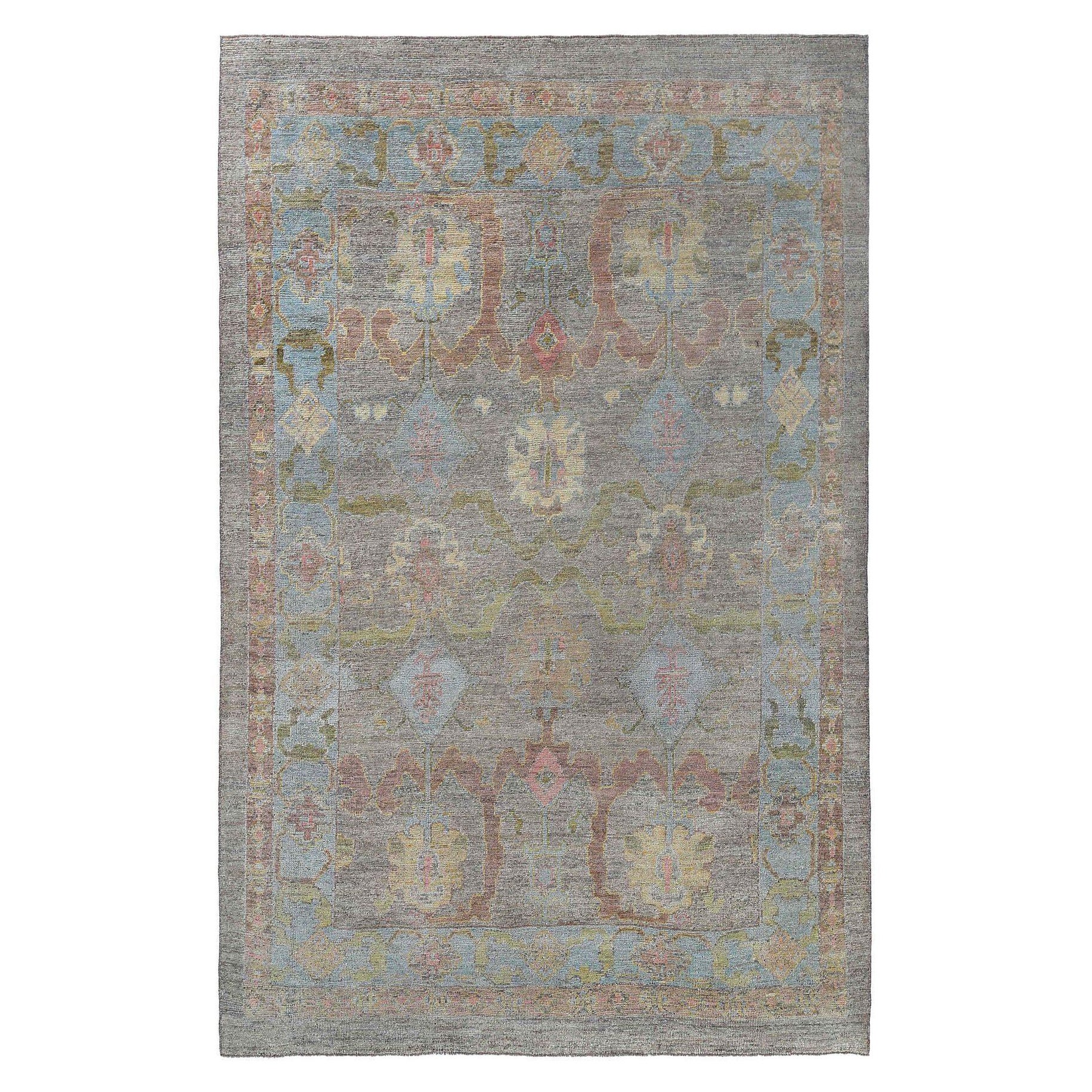 Afghanistan Oushak Area Rugs - Wolle Brown Design - 97006
