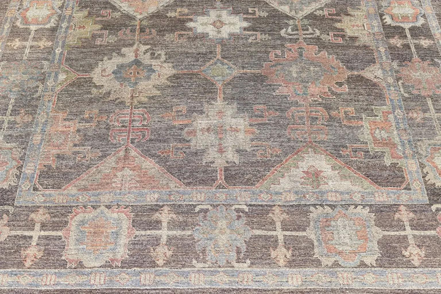 Alfombras de Afganistán Oushak - Lana Diseño Marrón - 97488 en Excelente estado para la venta en Dallas, TX