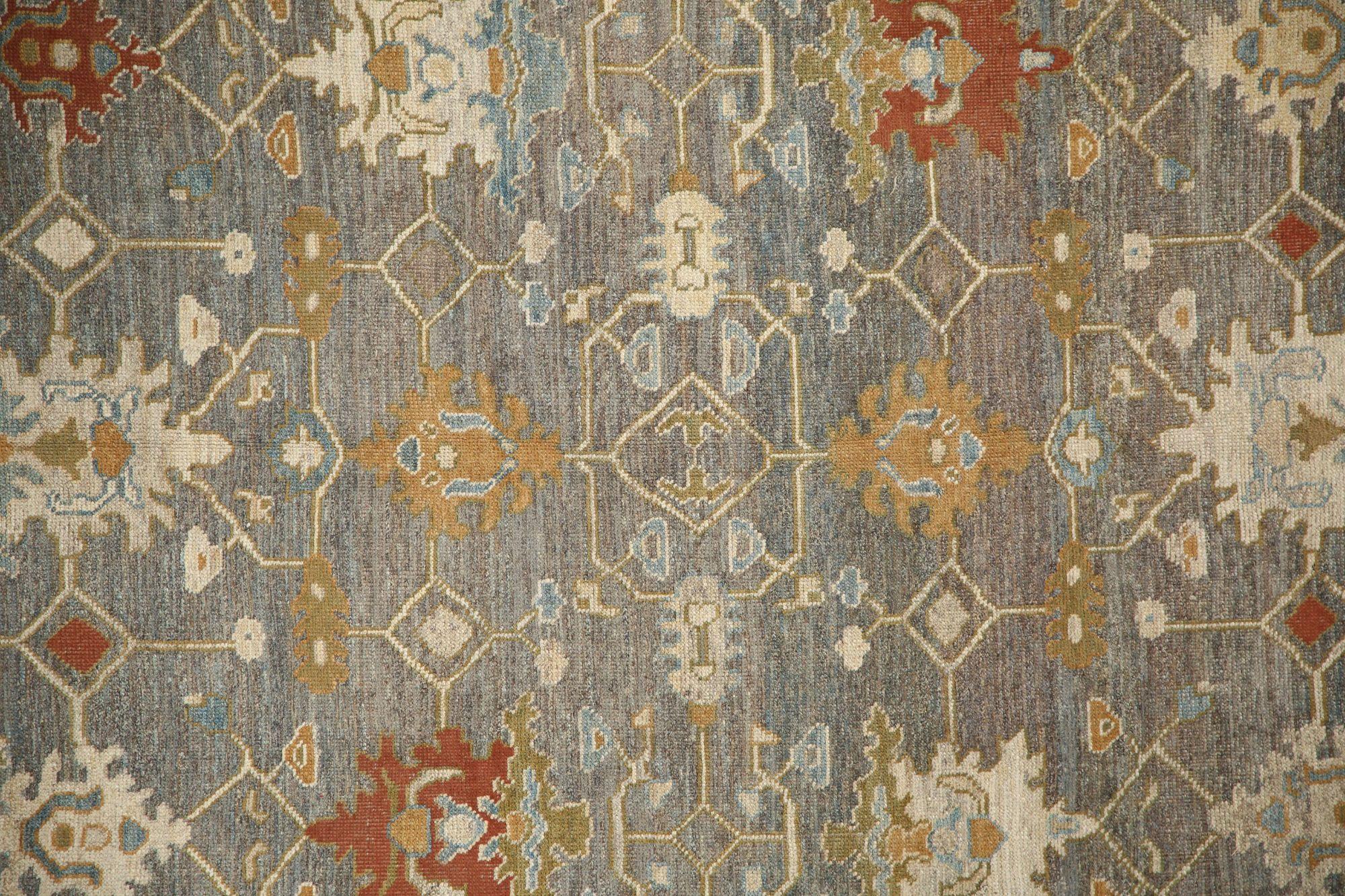 Afghanistan Oushak Area Rugs - Wolle Brown Gray Design - 96110 (Stammeskunst) im Angebot