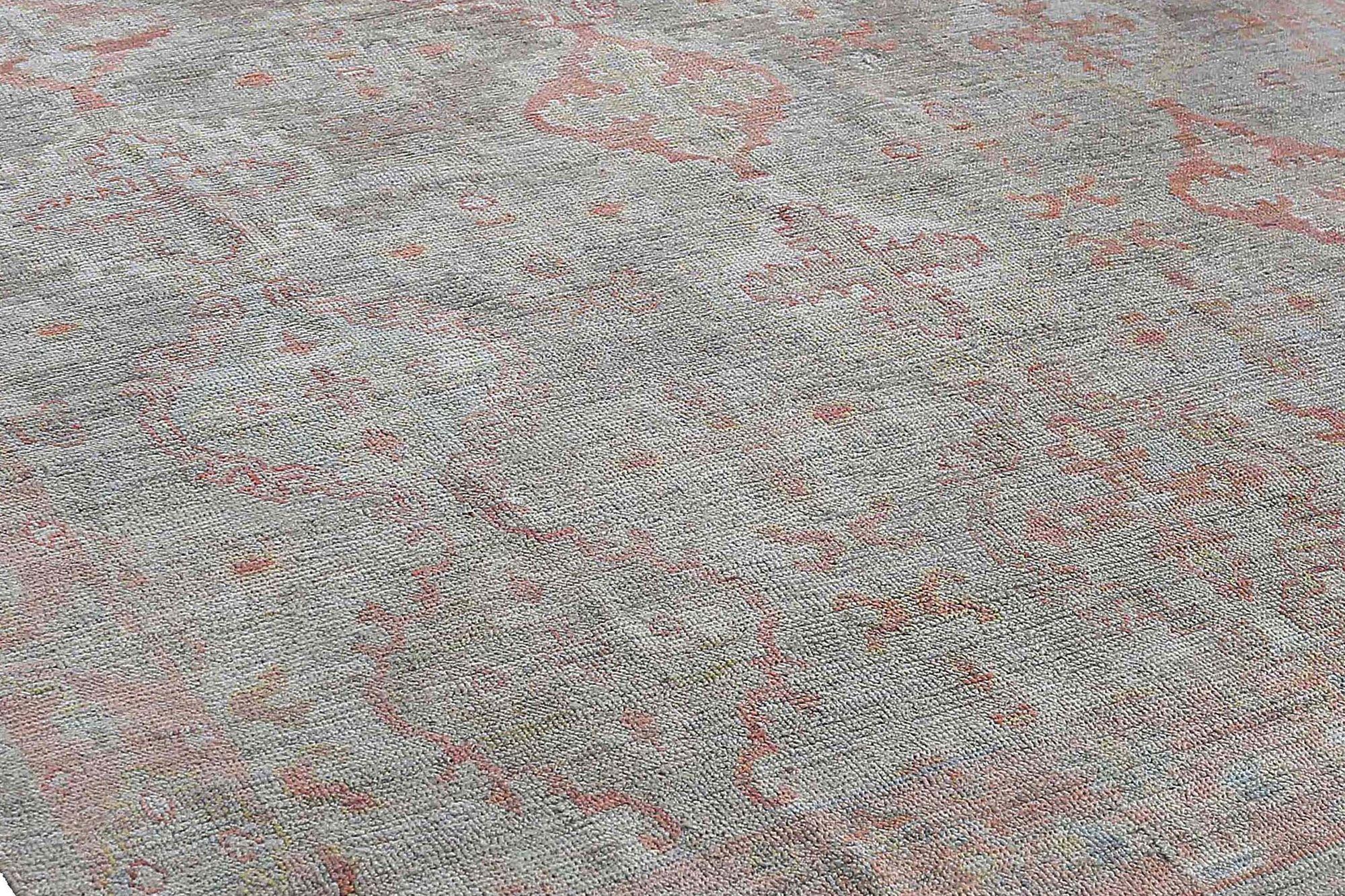 Tribal Afghanistan Oushak Area Rugs - Wool Brown Green Design - 97269 For Sale