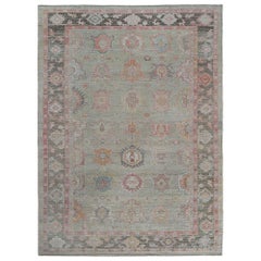 Afghanistan Oushak Teppiche - Wolle Braun Grün Design - 97269