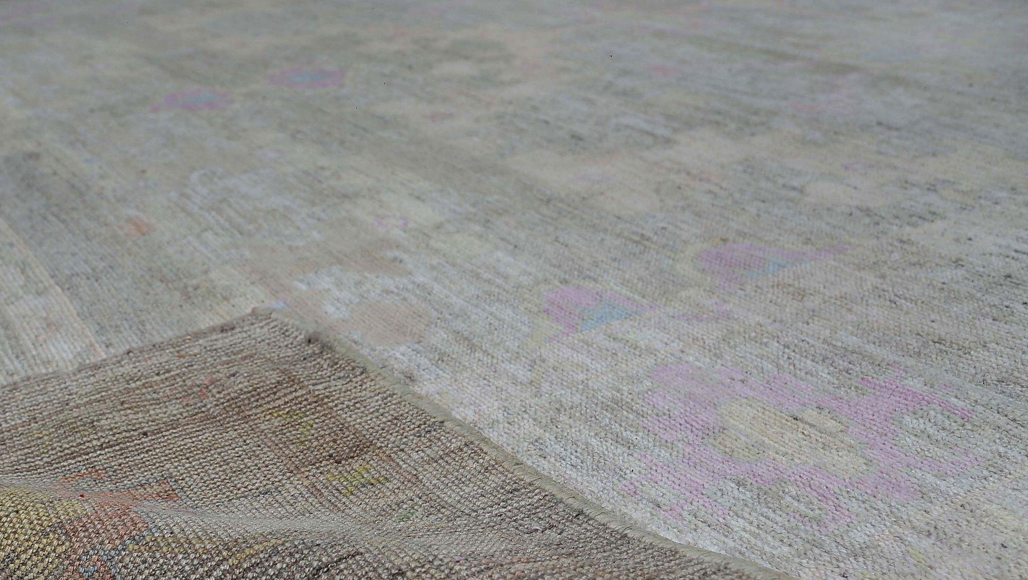 Alfombras de Afganistán Oushak - Lana Marrón Verde Diseño Marfil - 97495 en Excelente estado para la venta en Dallas, TX
