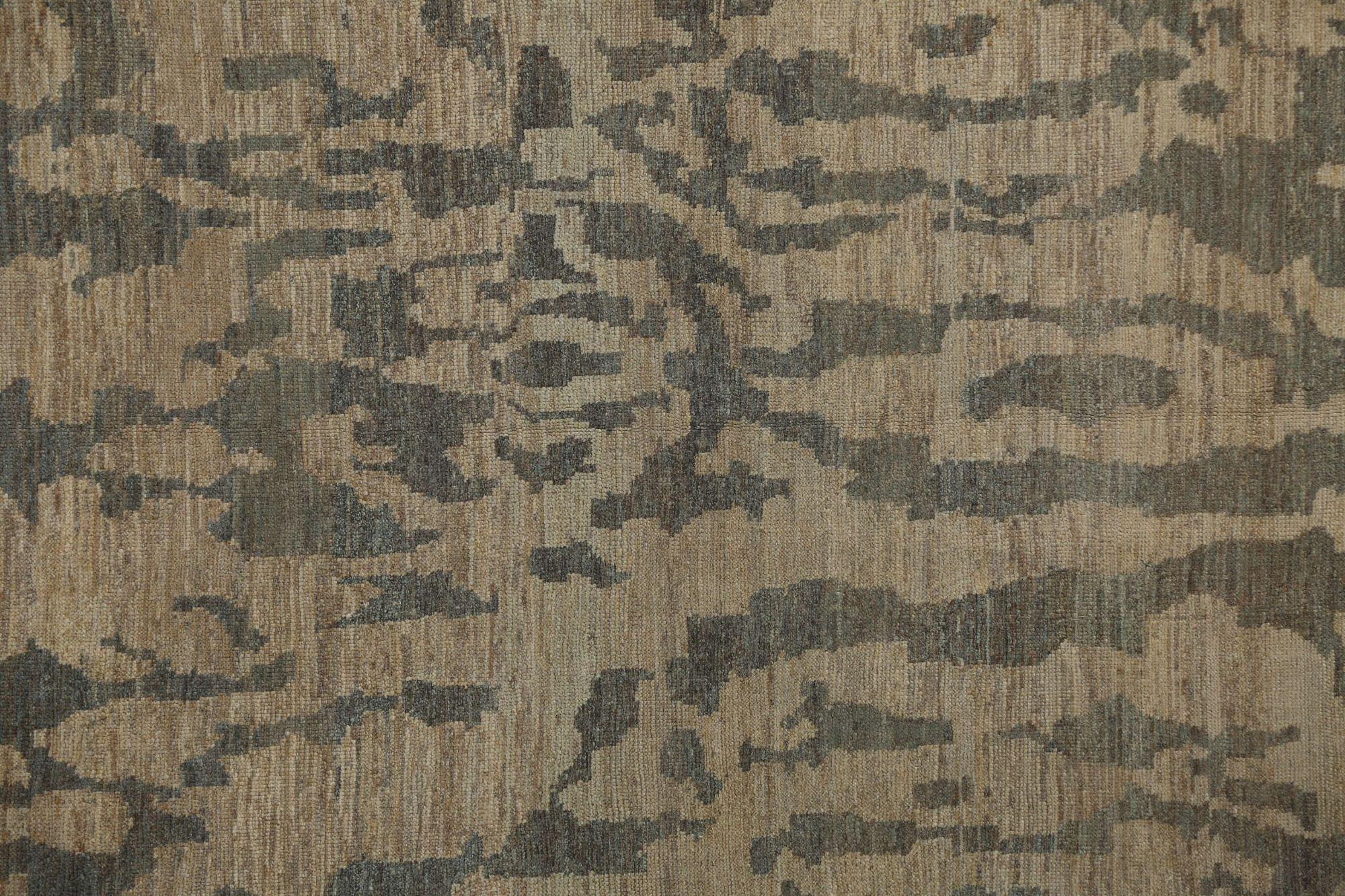 Afghanistan Oushak Area Rugs - Wolle Brown Ivory Design - 96143 im Zustand „Hervorragend“ im Angebot in Dallas, TX