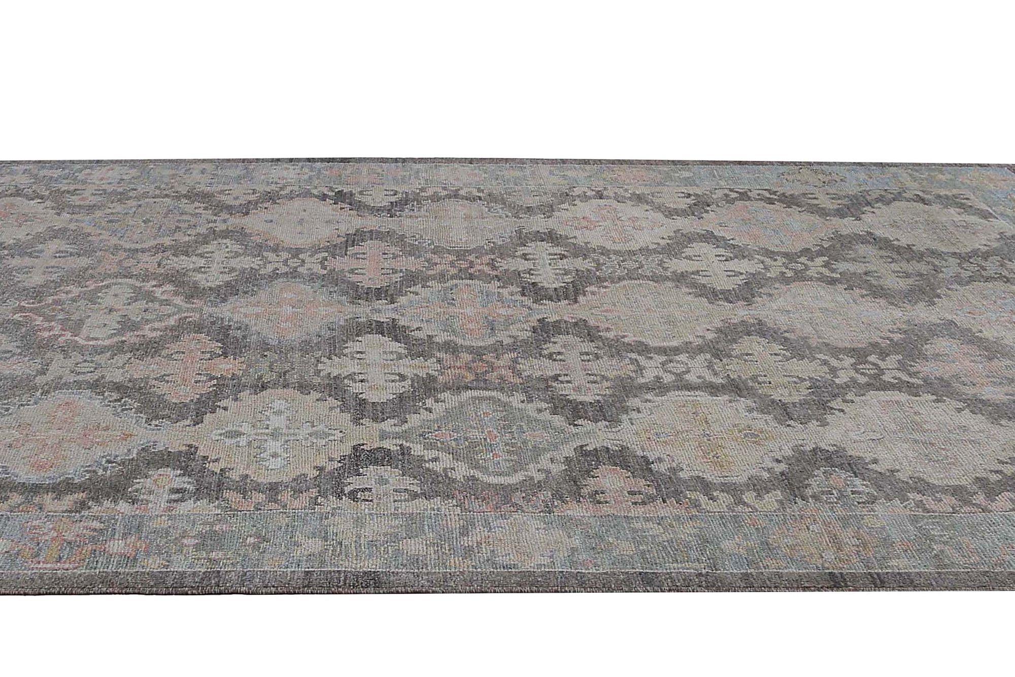 Afghanistan Oushak Area Rugs - Wolle Braun Elfenbein Hellblau - 97263 im Zustand „Hervorragend“ im Angebot in Dallas, TX