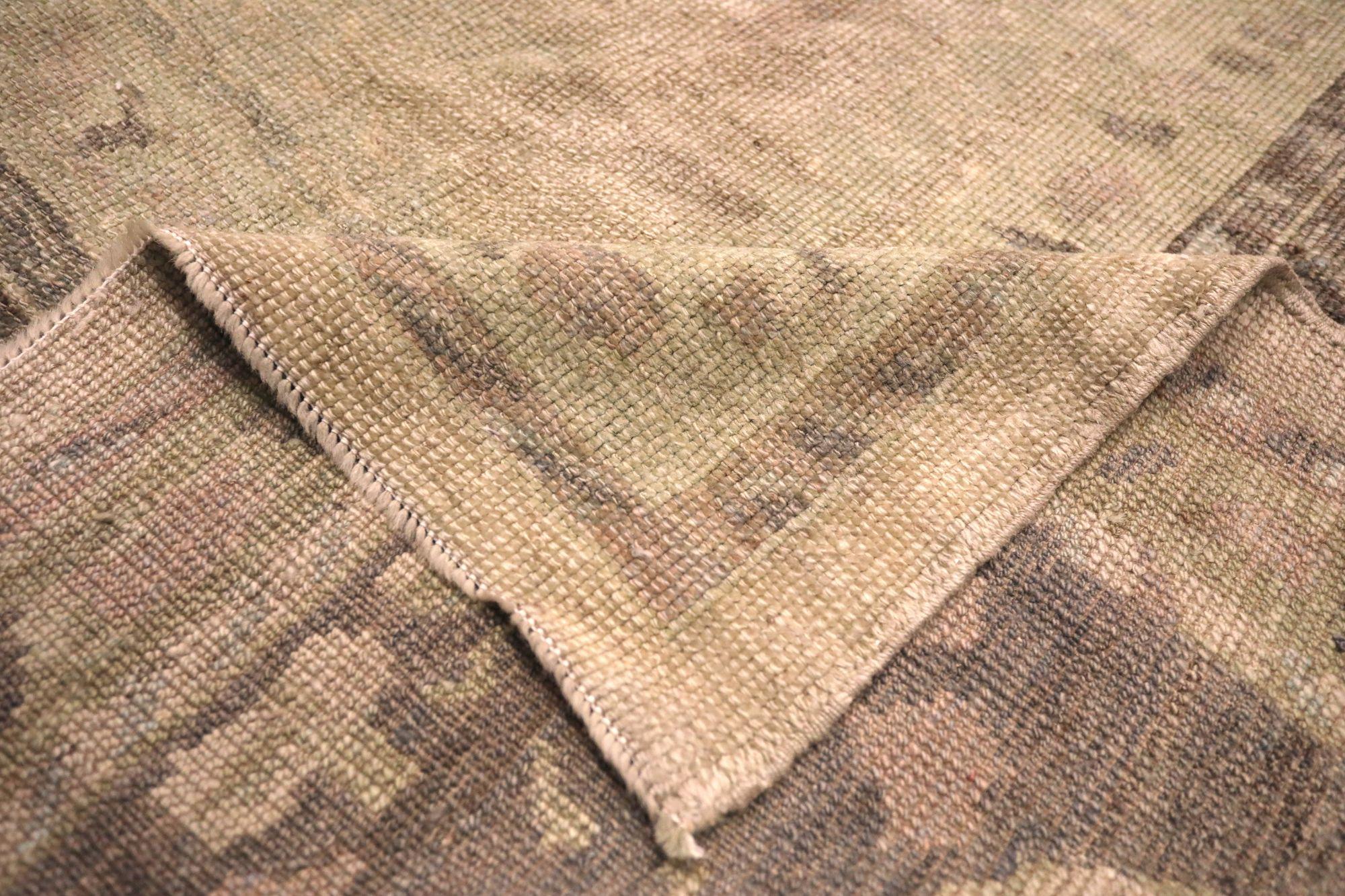 Afghanistan Tapis de sol Design/One - Laine Brown Ivoire Taupe Design - 93616 Excellent état - En vente à Dallas, TX