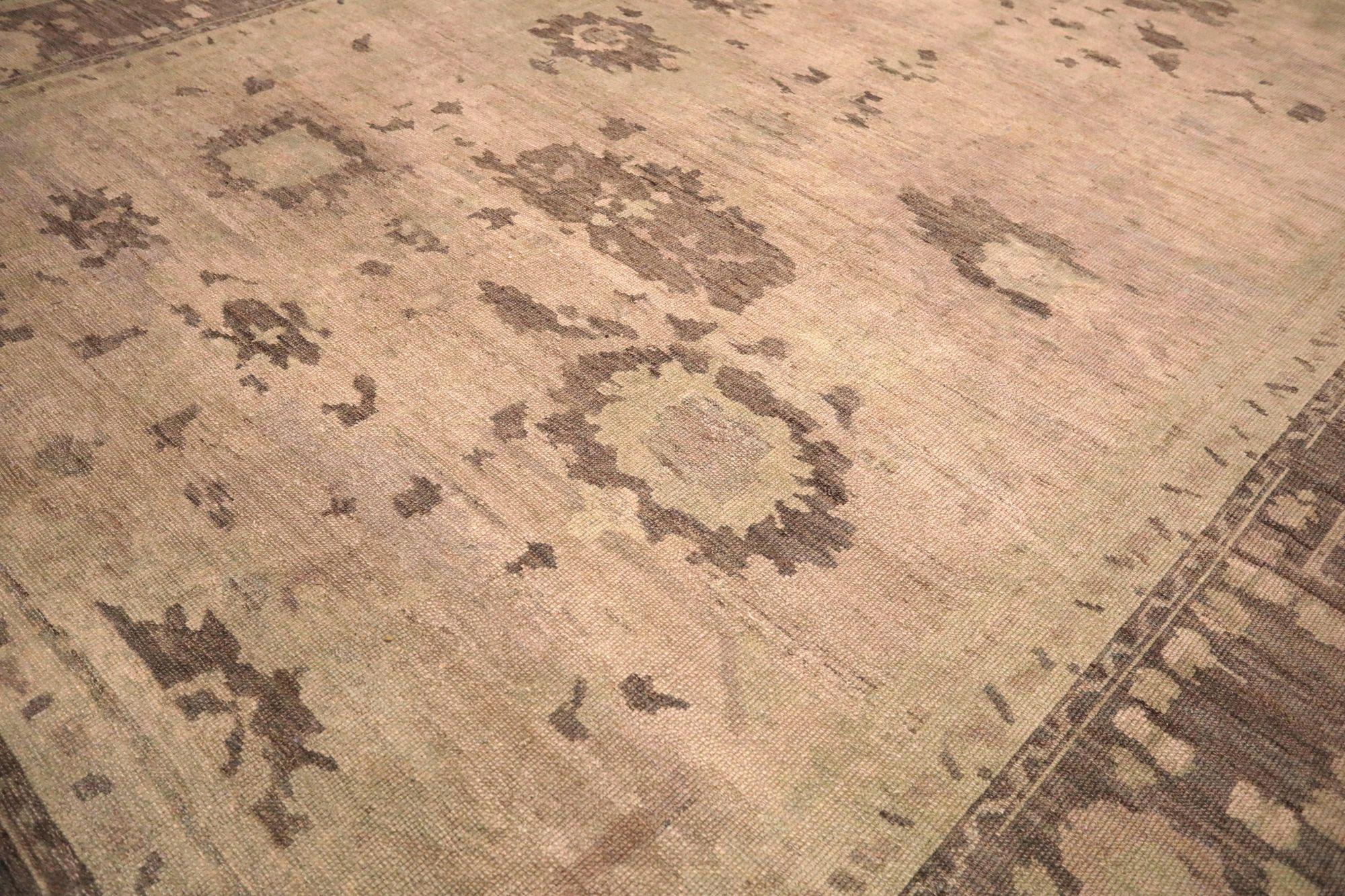 20ième siècle Afghanistan Tapis de sol Design/One - Laine Brown Ivoire Taupe Design - 93616 en vente