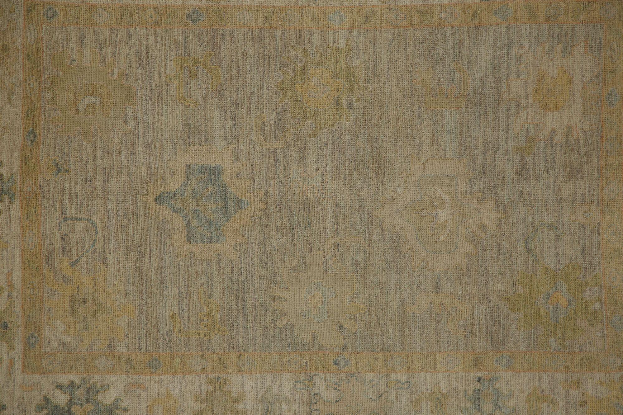 Tribale Tappeti Afghanistan Oushak - Lana Marrone Taupe Design - 96100 in vendita