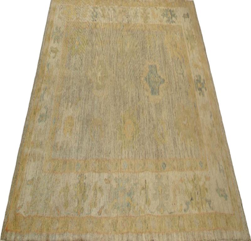 Afghano Tappeti Afghanistan Oushak - Lana Marrone Taupe Design - 96100 in vendita