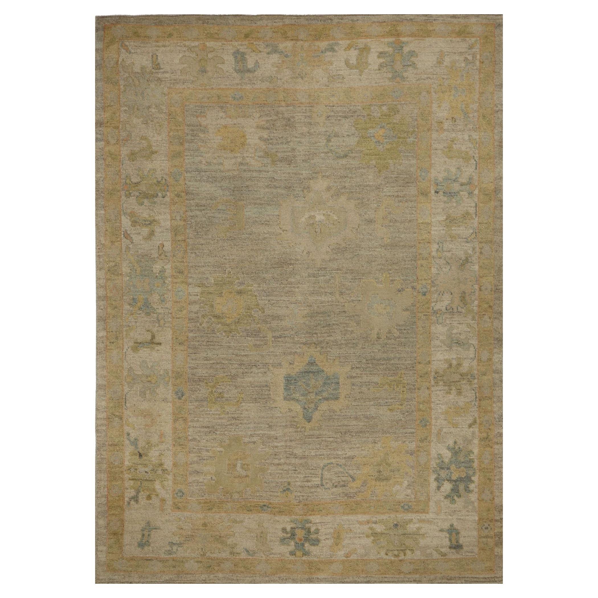 Afghanistan Oushak Area Rugs - Wolle Brown Taupe Design - 96100