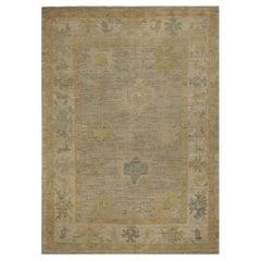 Afghanistan Oushak Area Rugs - Wolle Brown Taupe Design - 96100