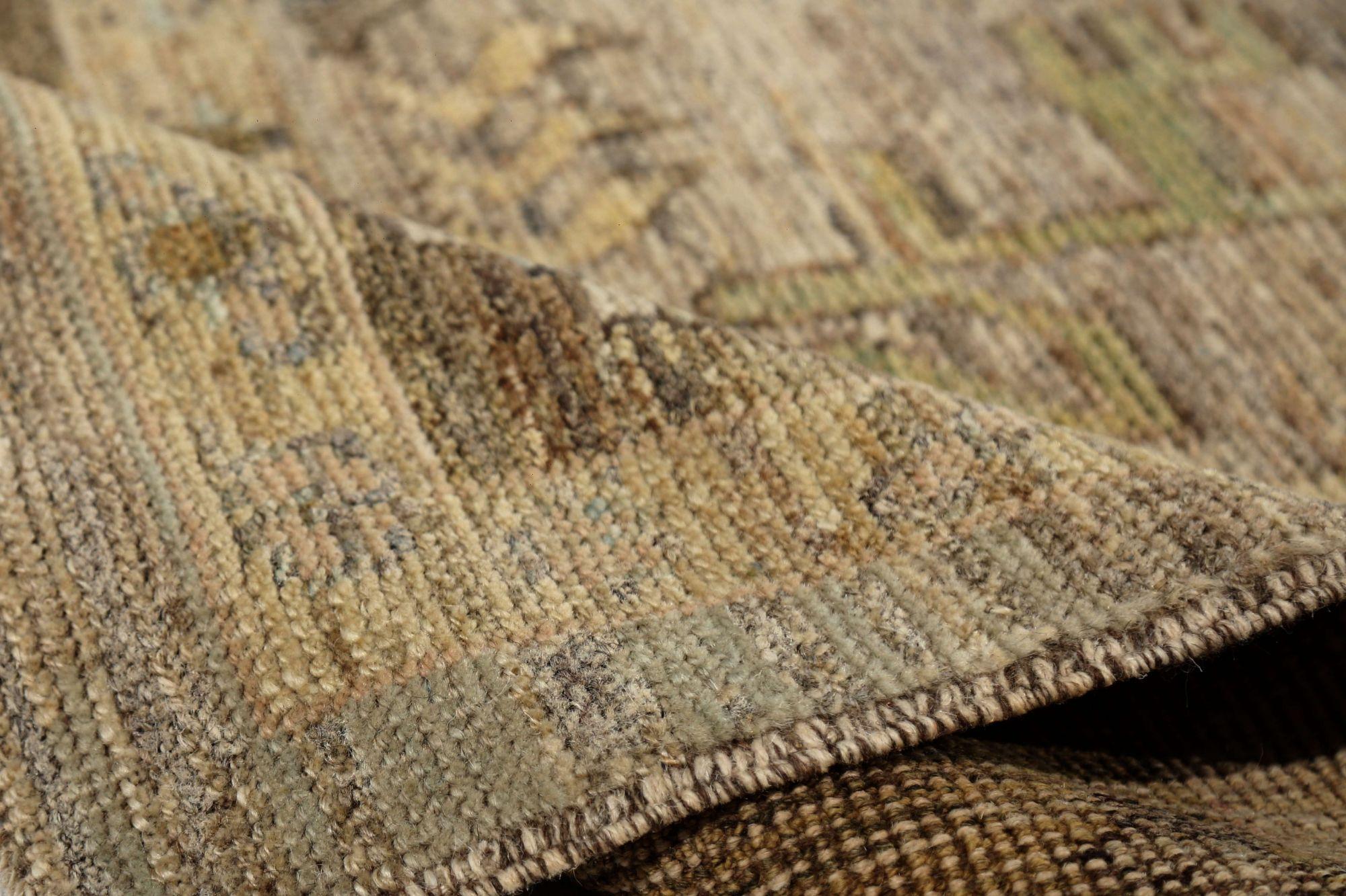 Afghano Tappeti Afghanistan Oushak - Lana Marrone Taupe Design - 96147 in vendita
