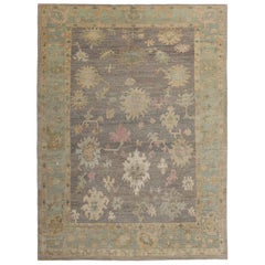 Afghanistan Oushak Area Rugs - Wool Brown Terracotta Design - 95802