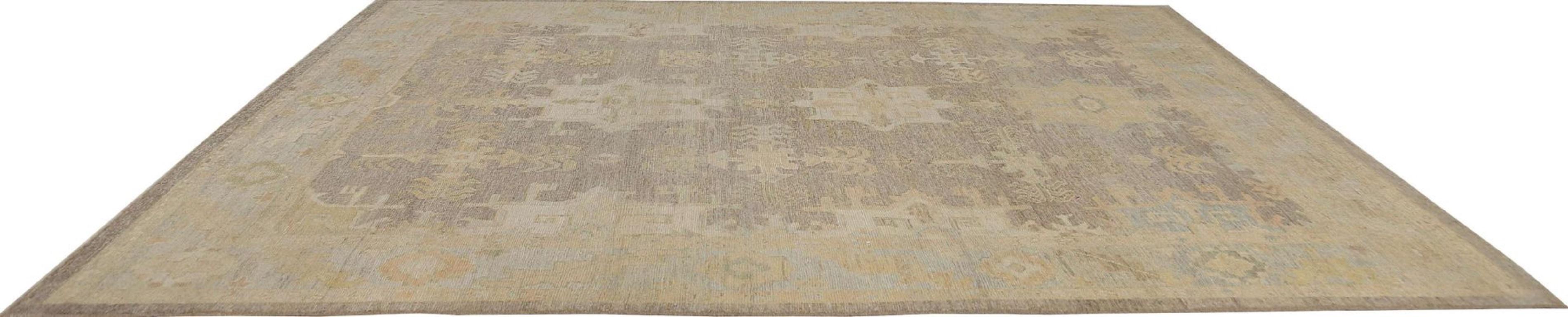 Tappeti Afghanistan Oushak - Lana Marrone Disegno Terracotta - 95846 In condizioni ottime in vendita a Dallas, TX