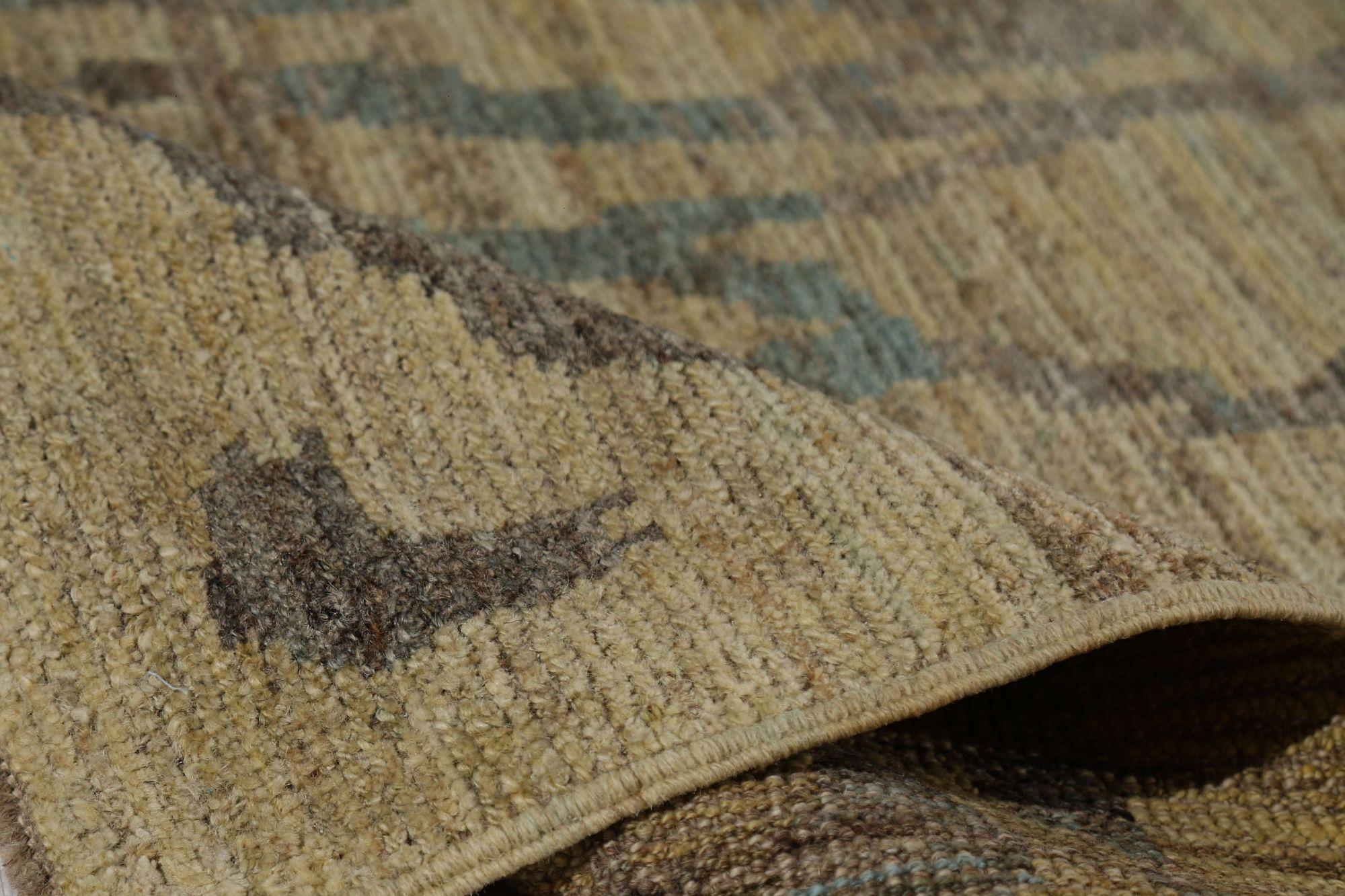 Afghanistan Oushak Area Rugs - Wolle Braun Gelb Design - 96193 (Afghanisch) im Angebot
