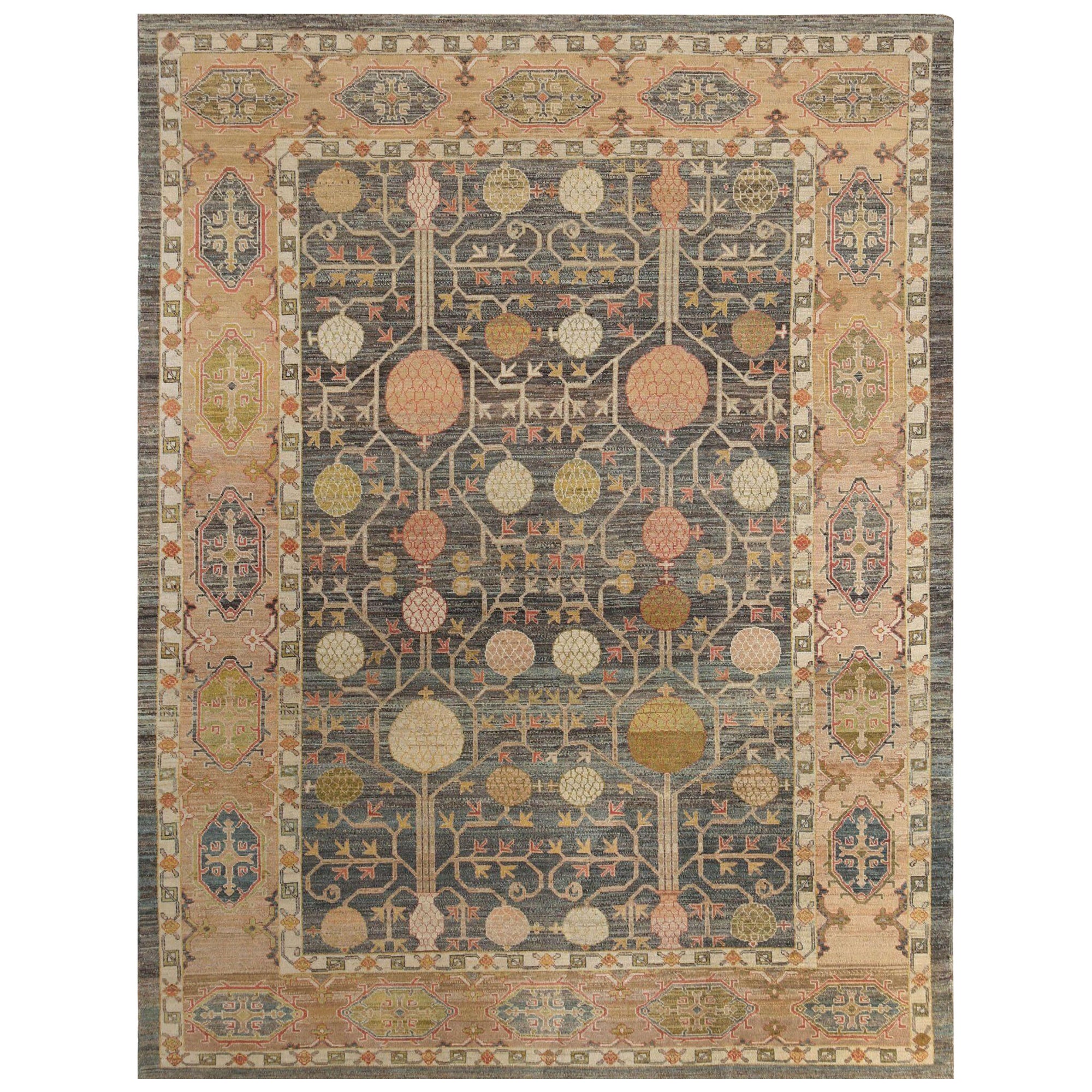 Afghanistan Oushak-Teppiche - Wolle graues Design - 95763