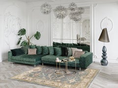 Turkey Area Rug - Oushak Design - Gray Ivory Green