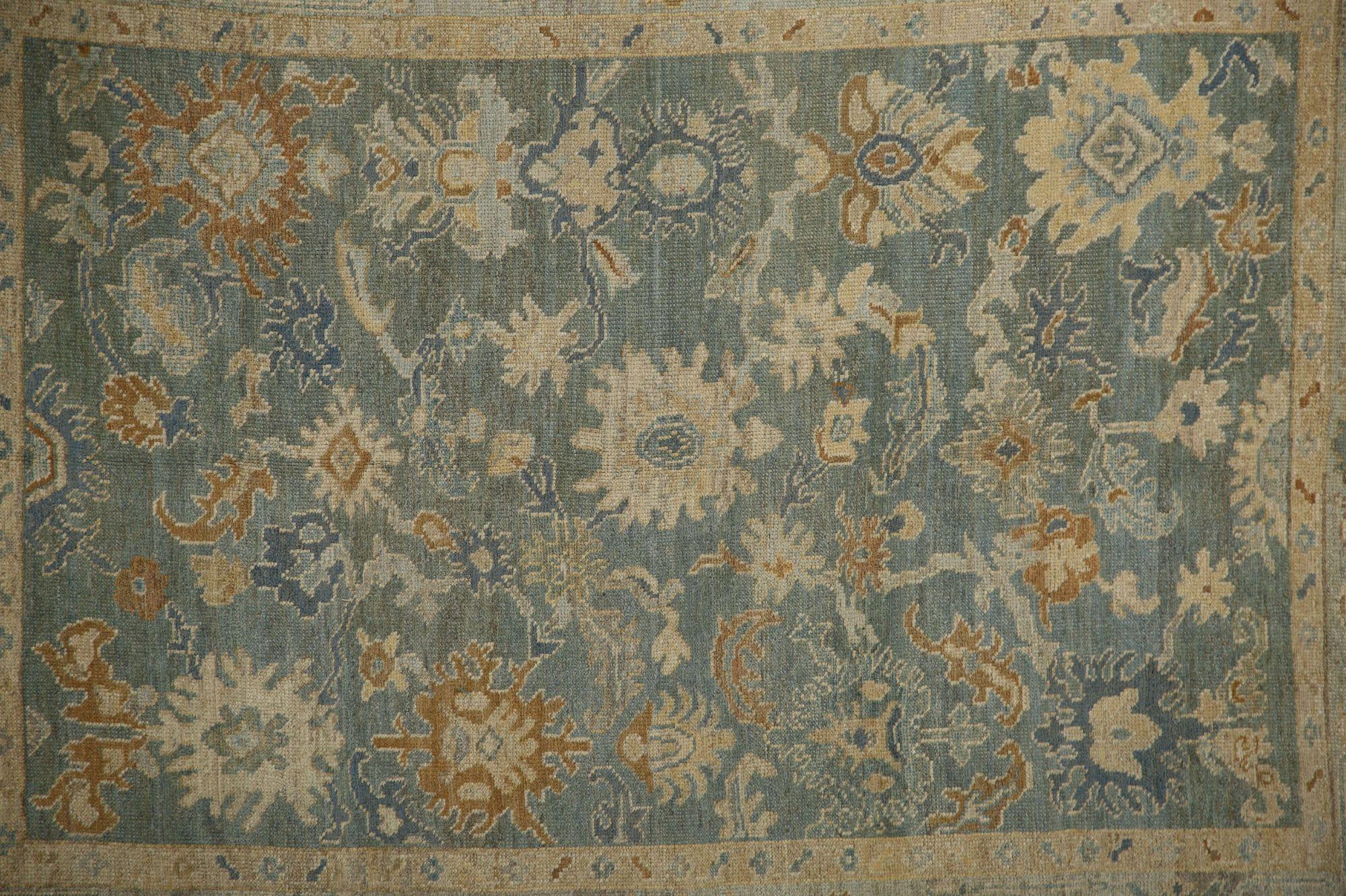 Oushak-Teppiche aus Afghanistan - Wolle in Grau mit Muster - 96118 (Stammeskunst) im Angebot