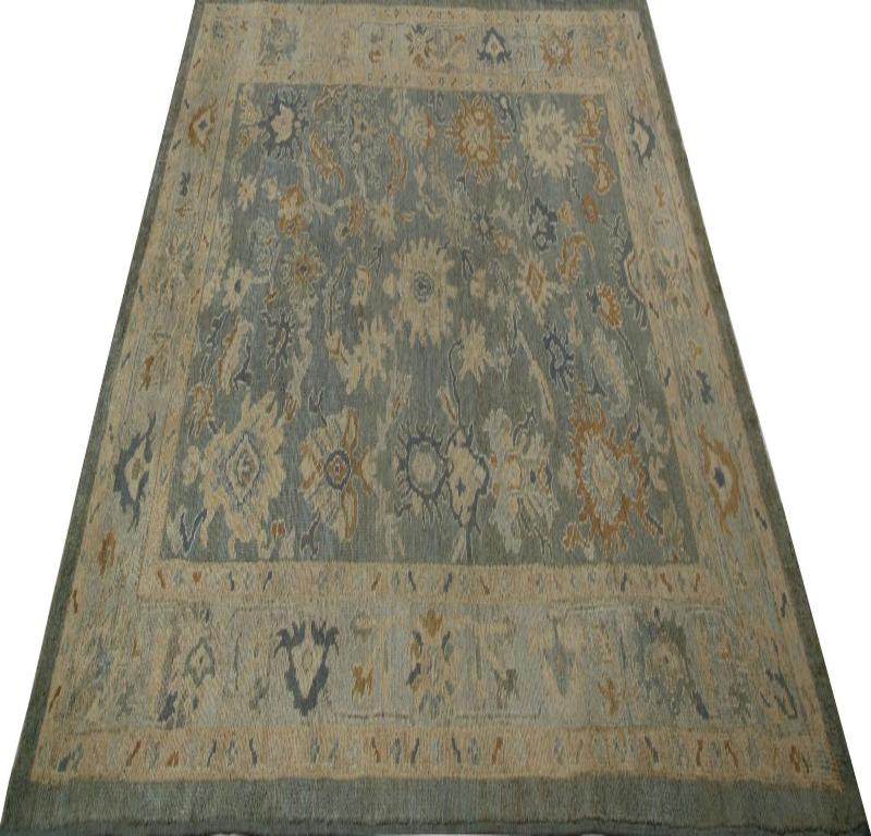 Oushak-Teppiche aus Afghanistan - Wolle in Grau mit Muster - 96118 (Afghanisch) im Angebot