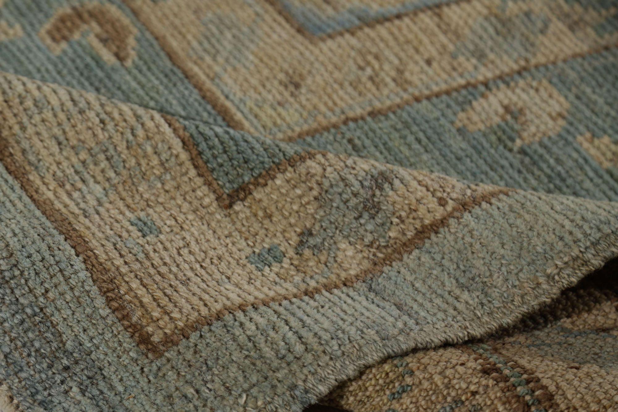 Hand-Knotted Turkey Oushak Area Rugs - Wool Gray Design - 96207 For Sale