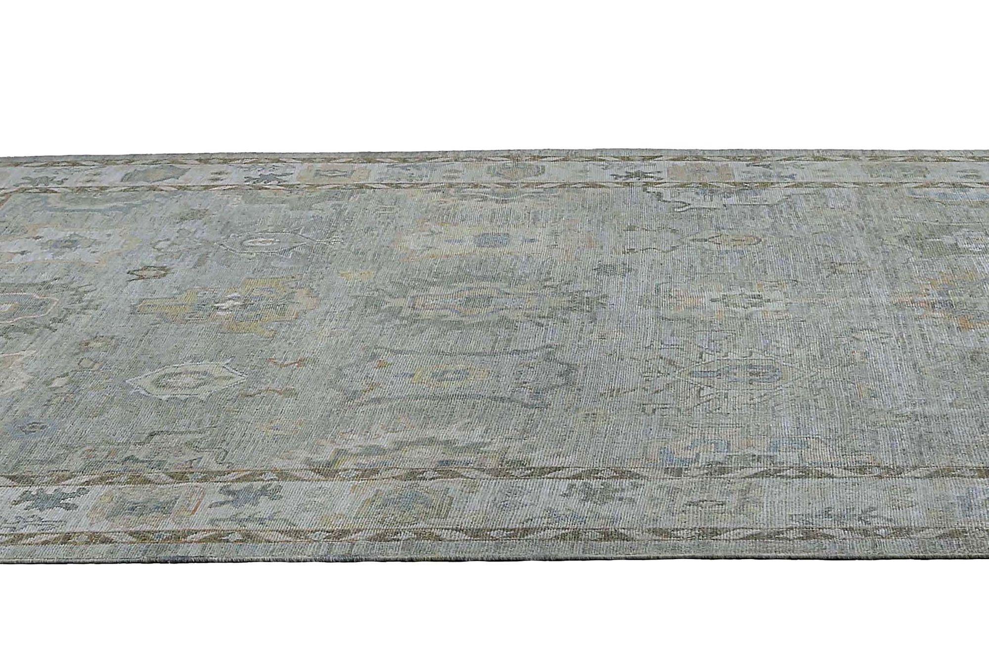 Oushak-Teppiche aus Afghanistan - Wolle in Grau mit Muster - 97272 im Zustand „Hervorragend“ im Angebot in Dallas, TX