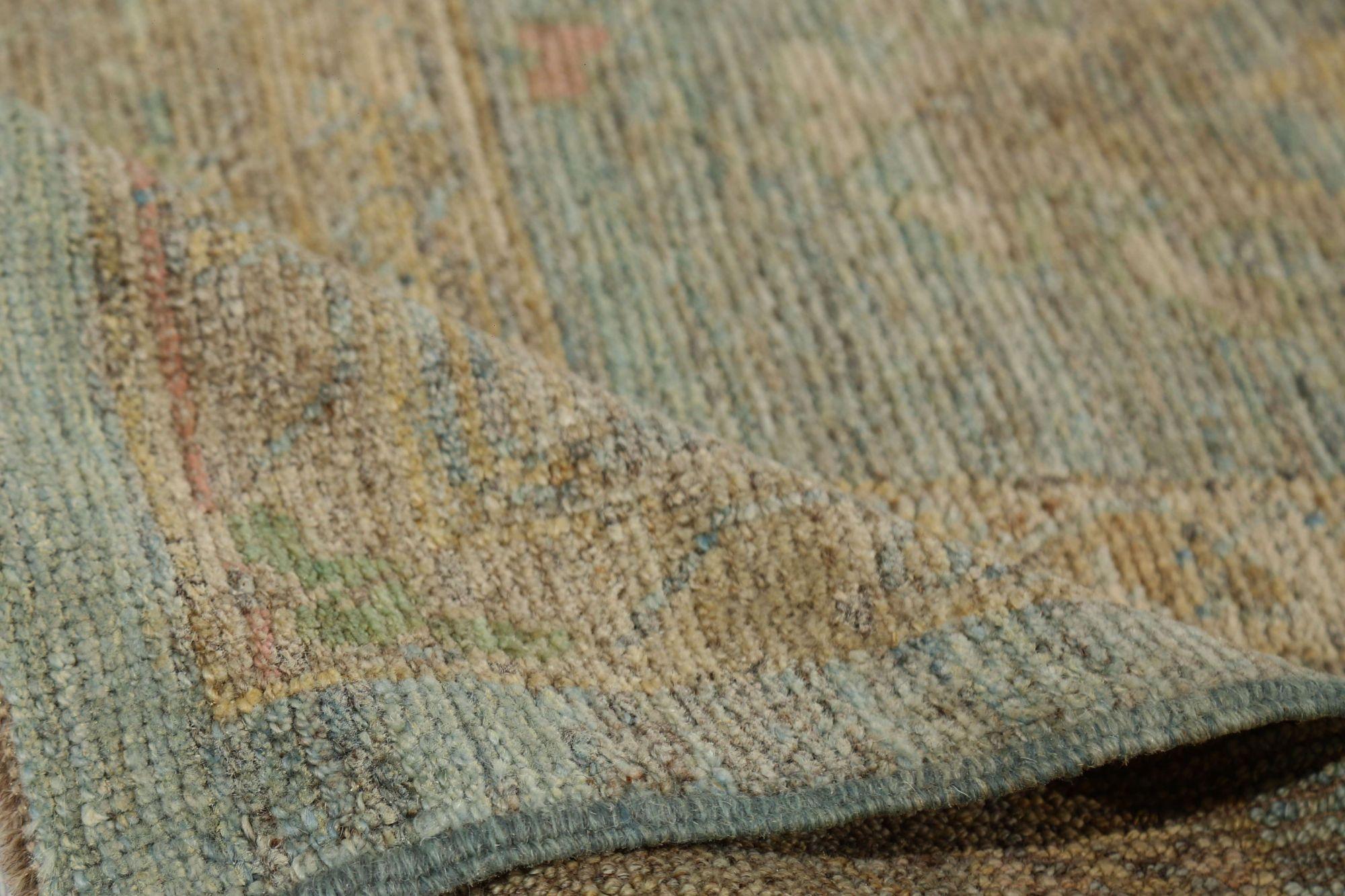 Oushak-Teppiche aus Afghanistan - Wolle in Grau-Grün mit grauem und grünem Design - 96141 im Zustand „Hervorragend“ im Angebot in Dallas, TX