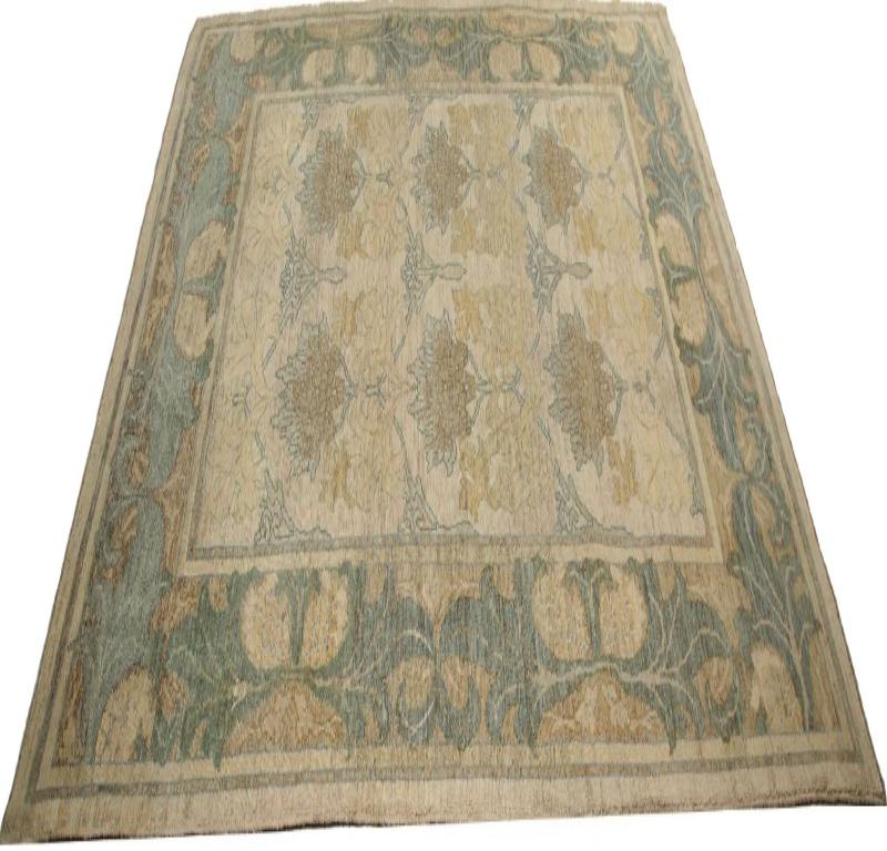 Afganistán Oushak Alfombras - Lana Gris Marfil Amarillo Diseño - 96113 Afgano en venta