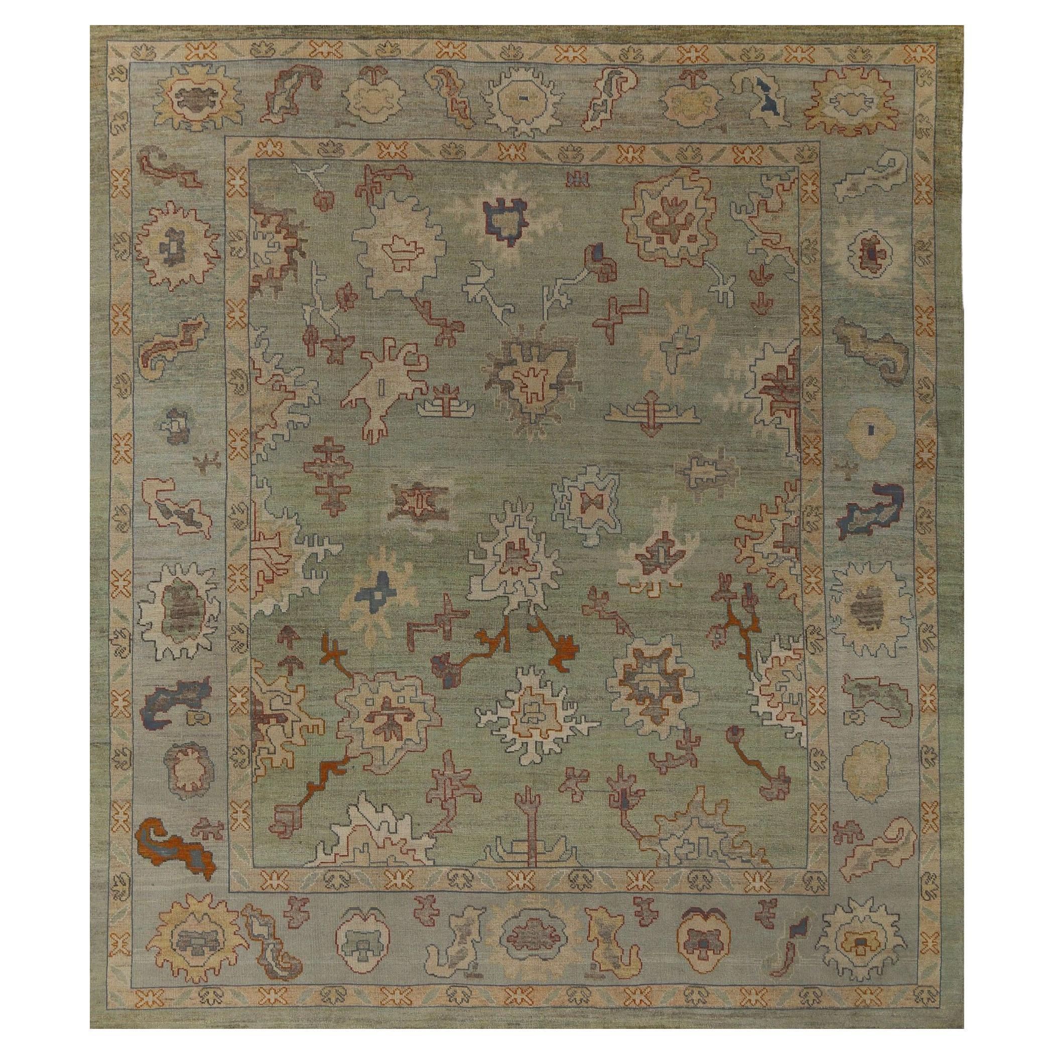 Oushak-Teppiche aus Afghanistan - Wolle in Grün mit grünem Design - 96132