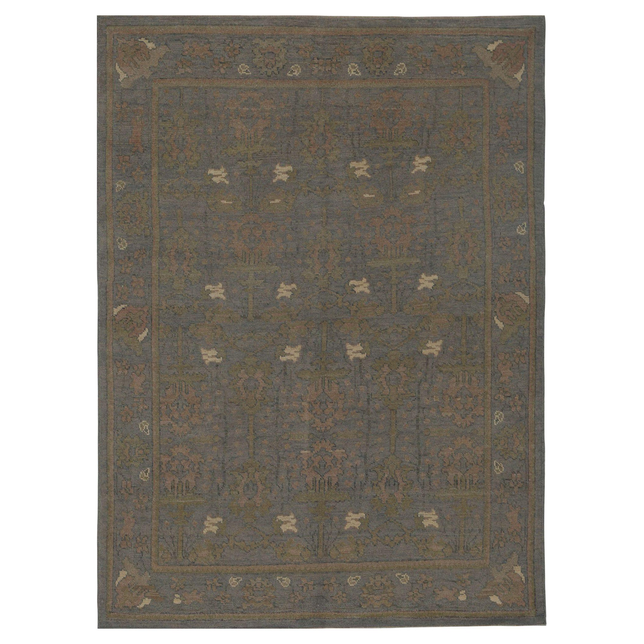 Afghanistan Oushak-Teppiche - Wolle in Grün und Rosa mit Reversdesign - 96049