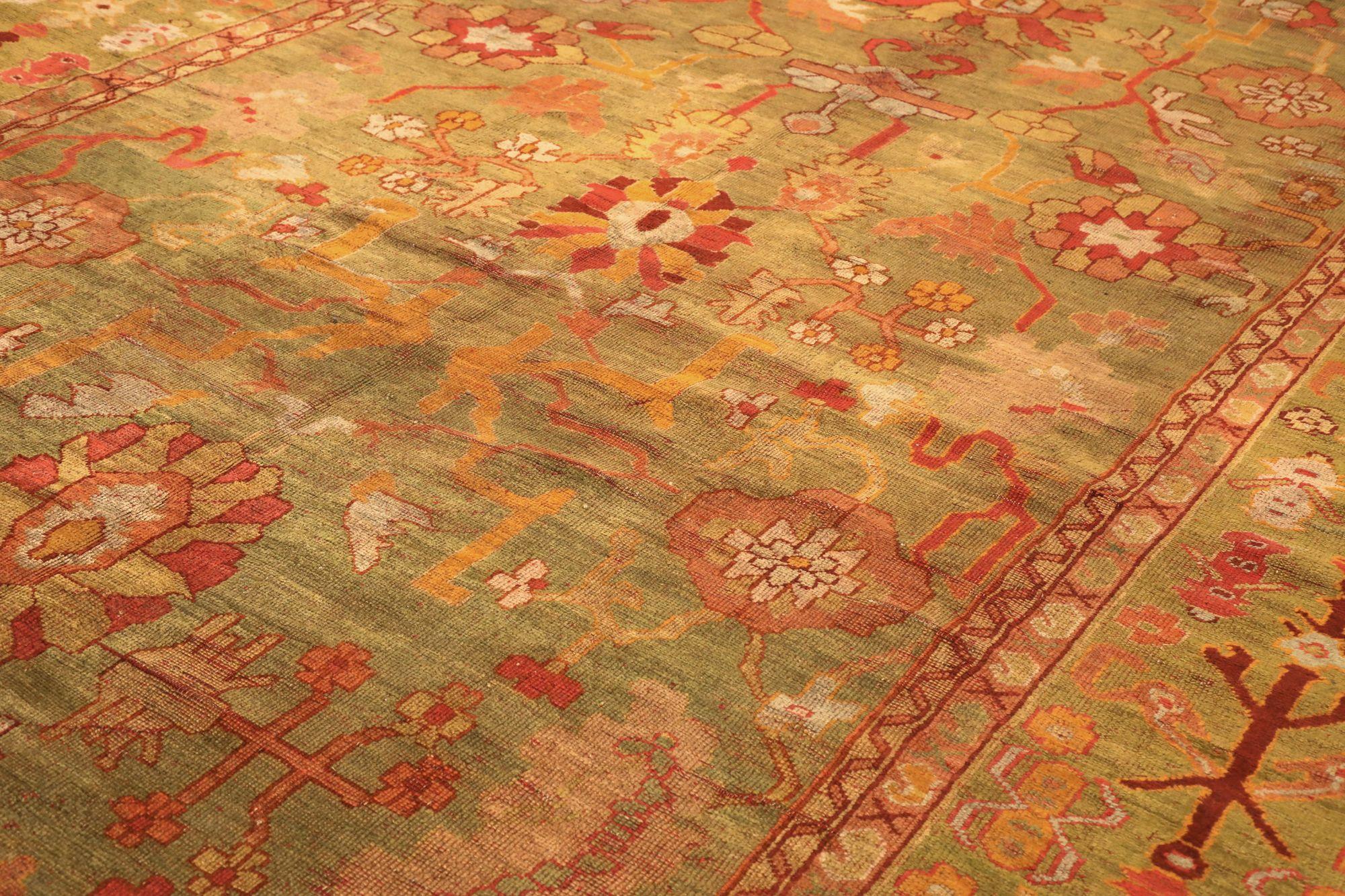 Alfombras de Afganistán Oushak - Lana Diseño Verde Rojo Amarillo - 92131 Tribal en venta