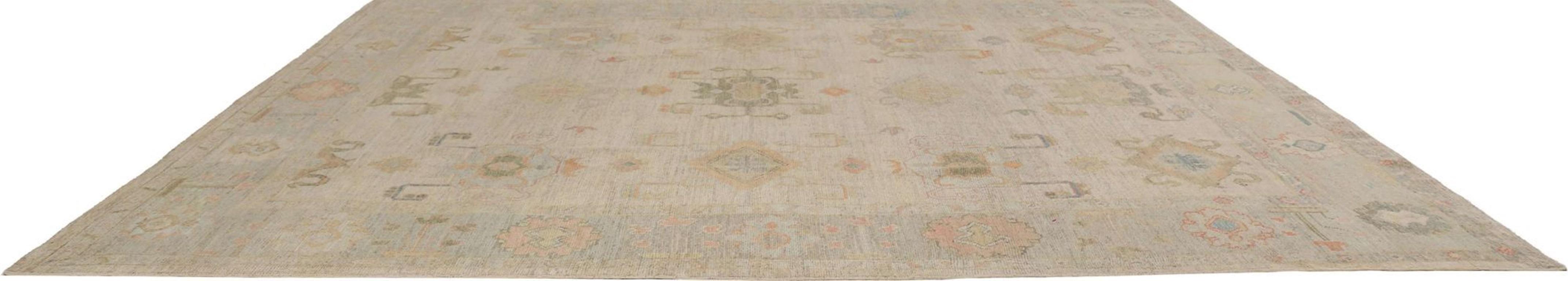 Oushak-Teppiche aus Afghanistan - Wolle in elfenbeinfarbenem Design - 95764 (Handgeknüpft) im Angebot