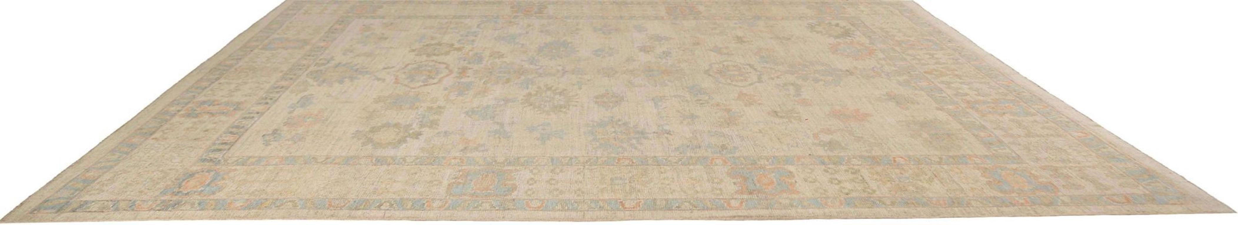 Oushak-Teppiche aus Afghanistan - Wolle in elfenbeinfarbenem Design - 95765 (Türkisch) im Angebot