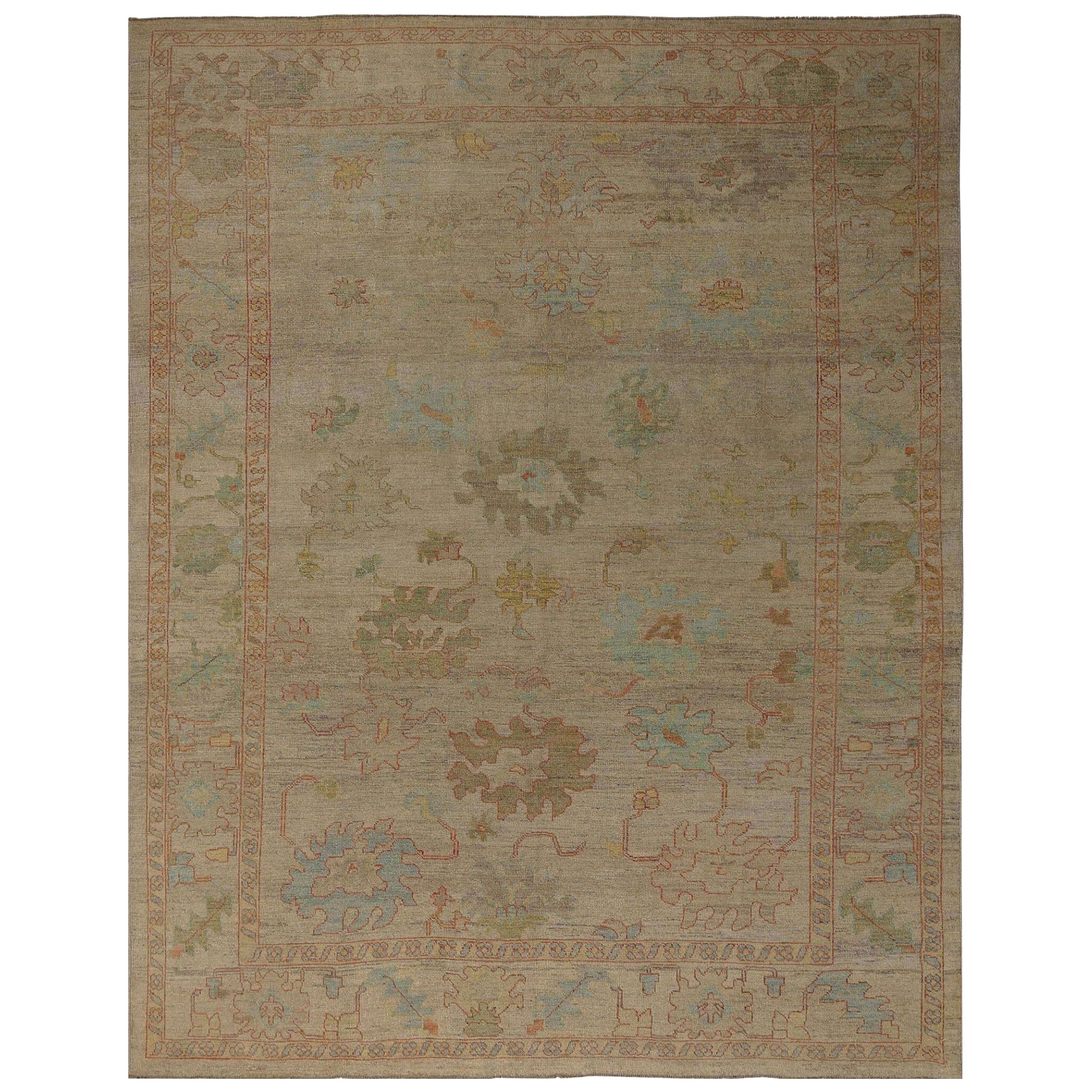 Oushak-Teppiche aus Afghanistan - Wolle in elfenbeinfarbenem Design - 95842