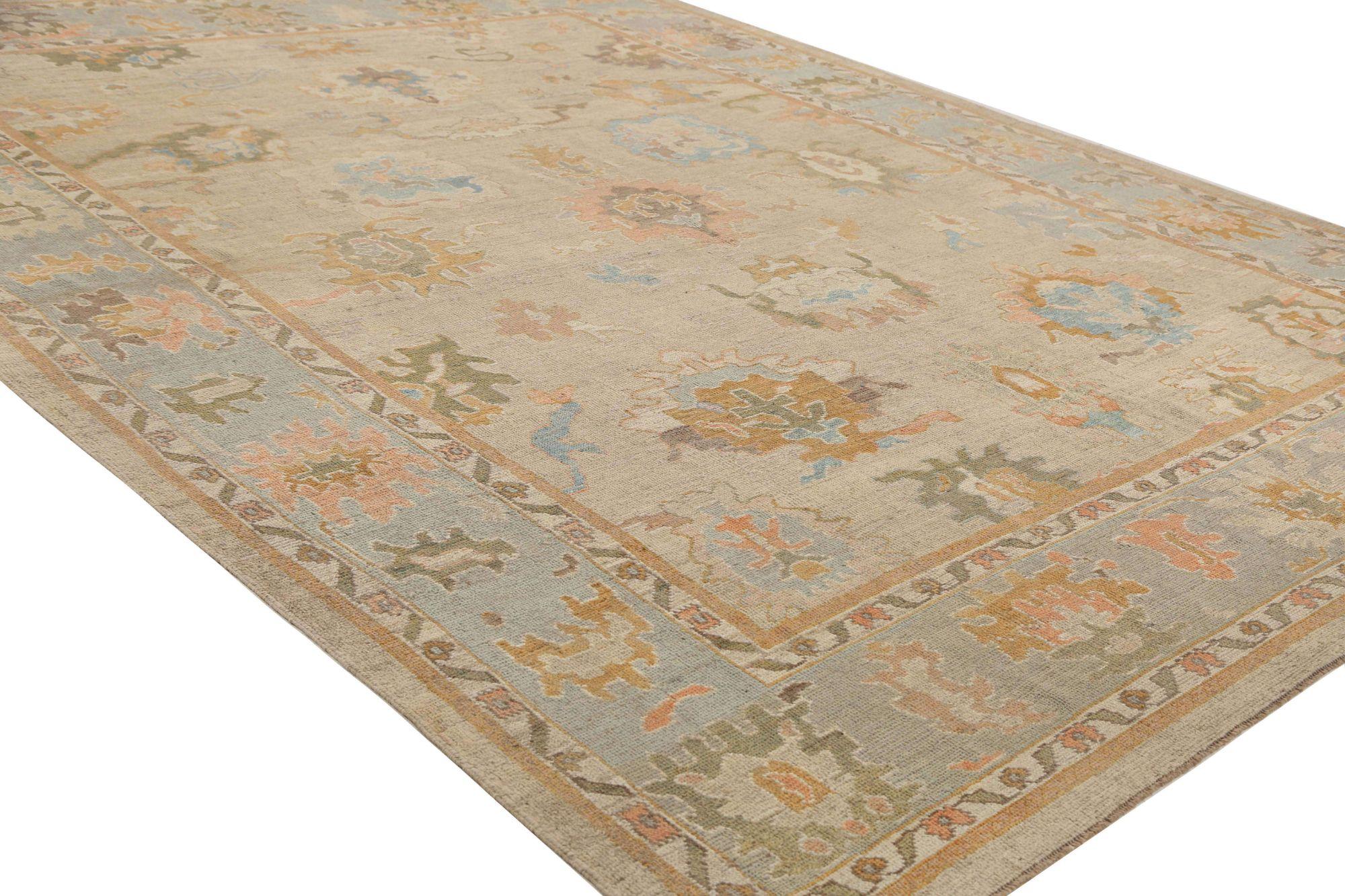 Oushak-Teppiche aus Afghanistan - Wolle in elfenbeinfarbenem Design - 95890 (Stammeskunst) im Angebot