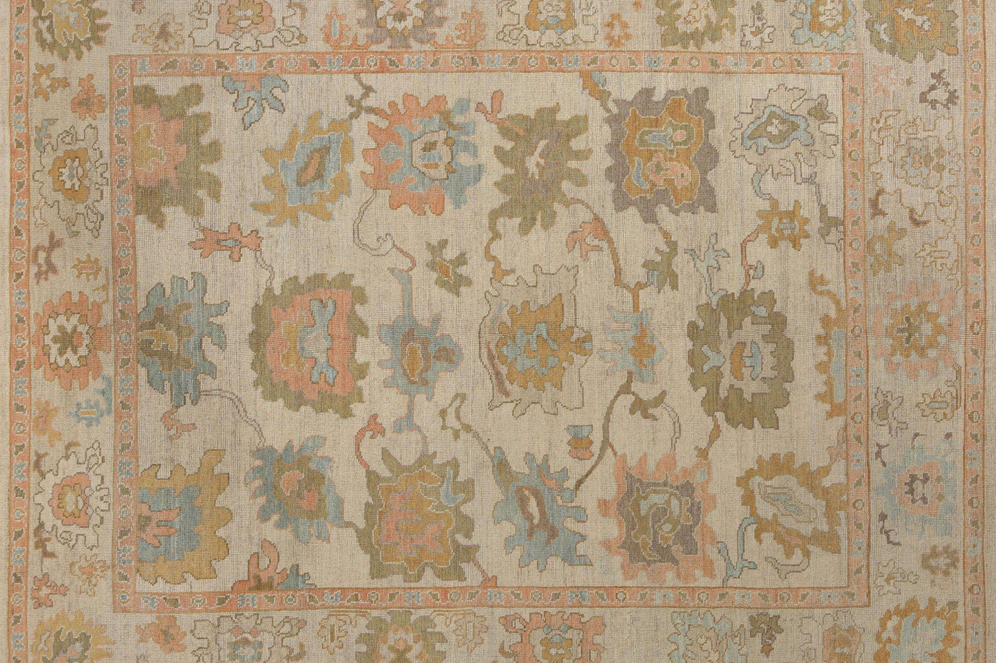 Oushak-Teppiche aus Afghanistan - Wolle in elfenbeinfarbenem Design - 95903 im Zustand „Hervorragend“ im Angebot in Dallas, TX