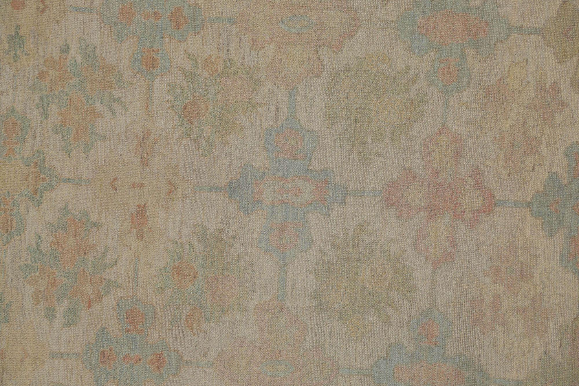 Oushak-Teppiche aus Afghanistan - Wolle in elfenbeinfarbenem Design - 95997 (Handgeknüpft) im Angebot