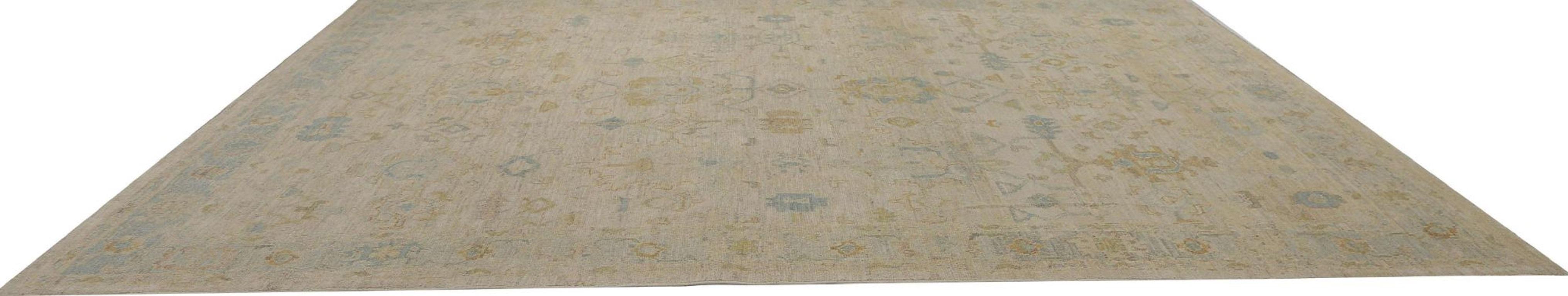 Oushak-Teppiche aus Afghanistan - Wolle in elfenbeinfarbenem Design - 96024 (Afghanisch) im Angebot